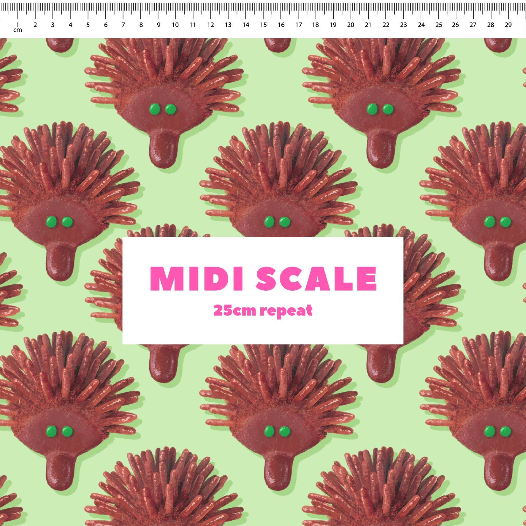 Preorder Fabric: Echidna Cake (Green)