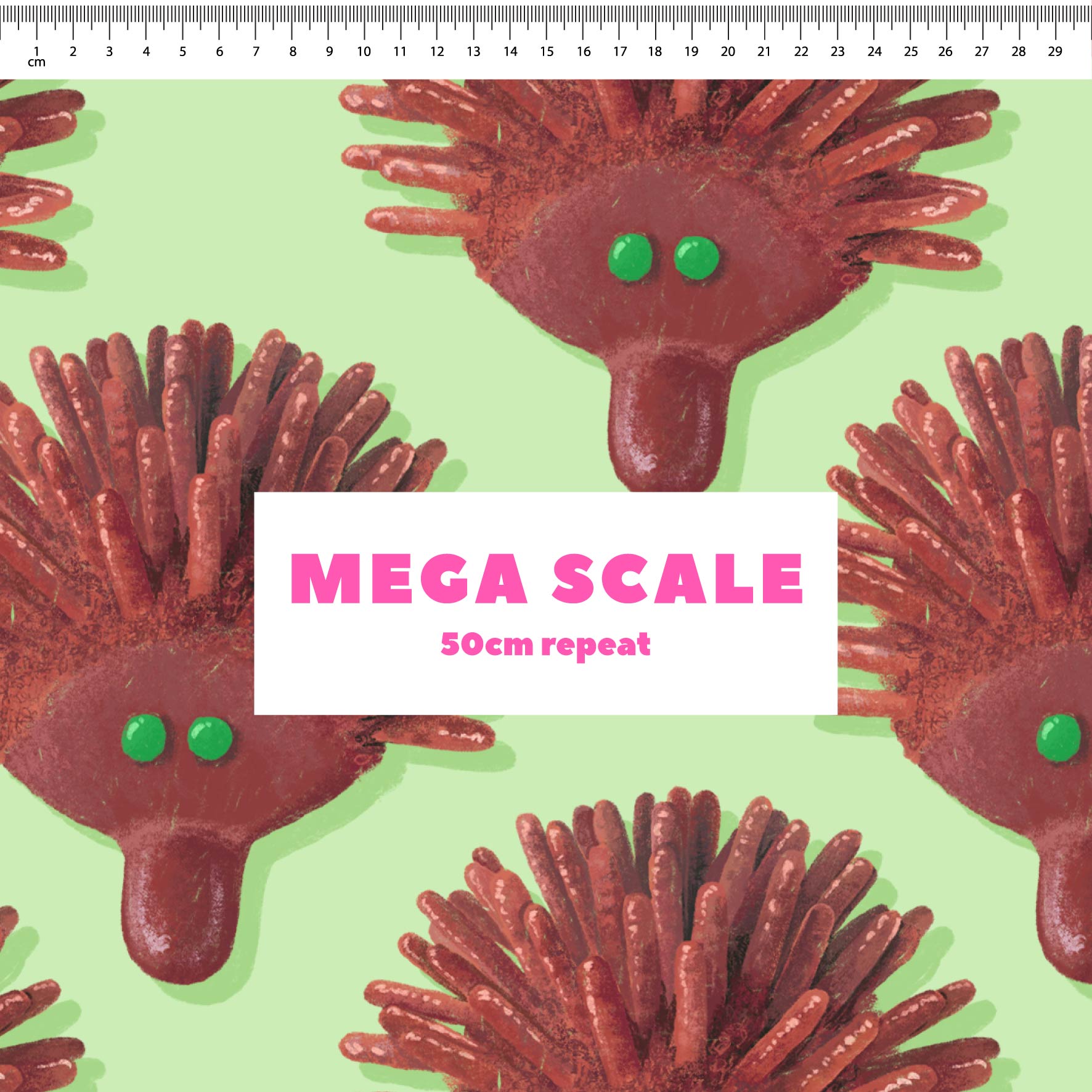 Preorder Fabric: Echidna Cake (Green)