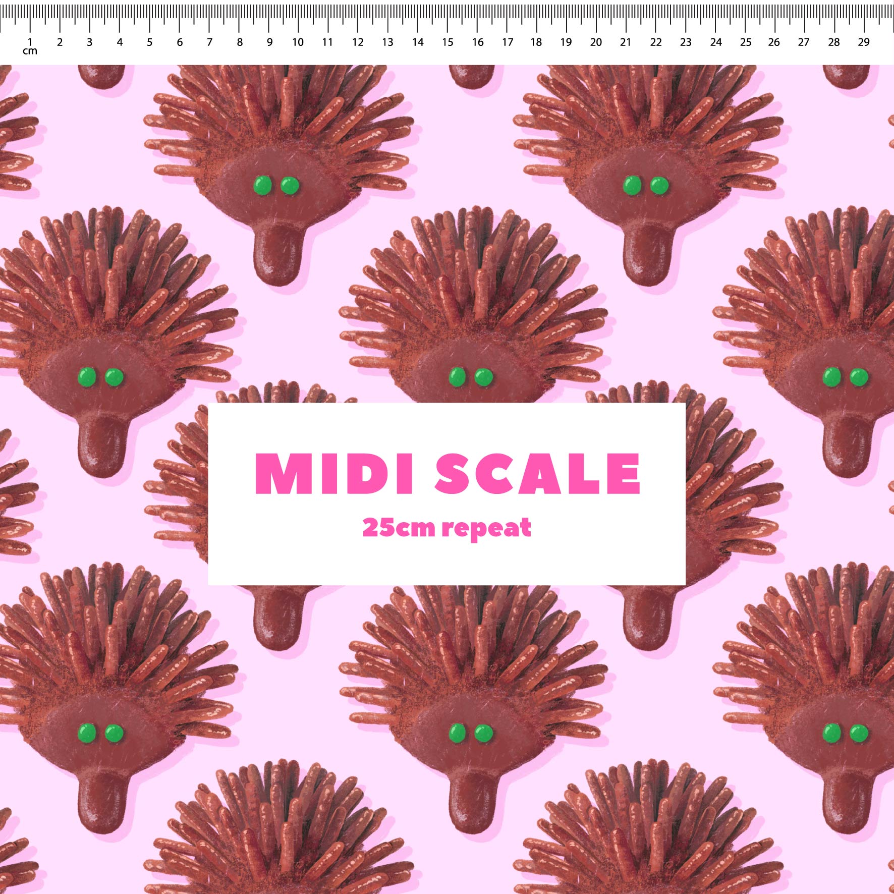 Preorder Fabric: Echidna Cake (Pink)