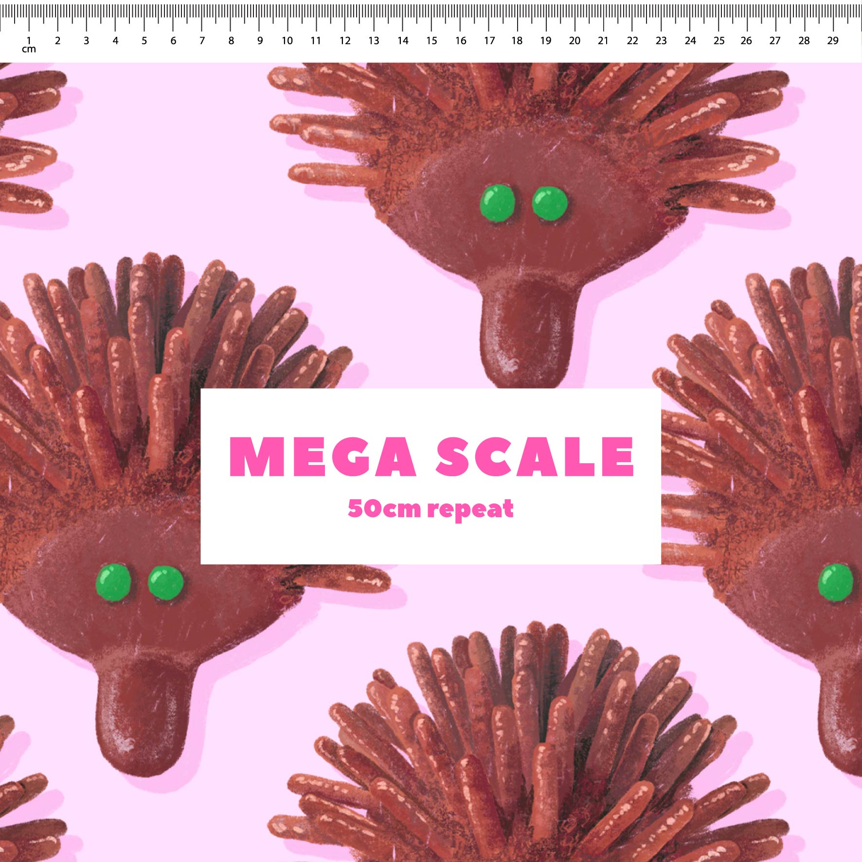 Preorder Fabric: Echidna Cake (Pink)