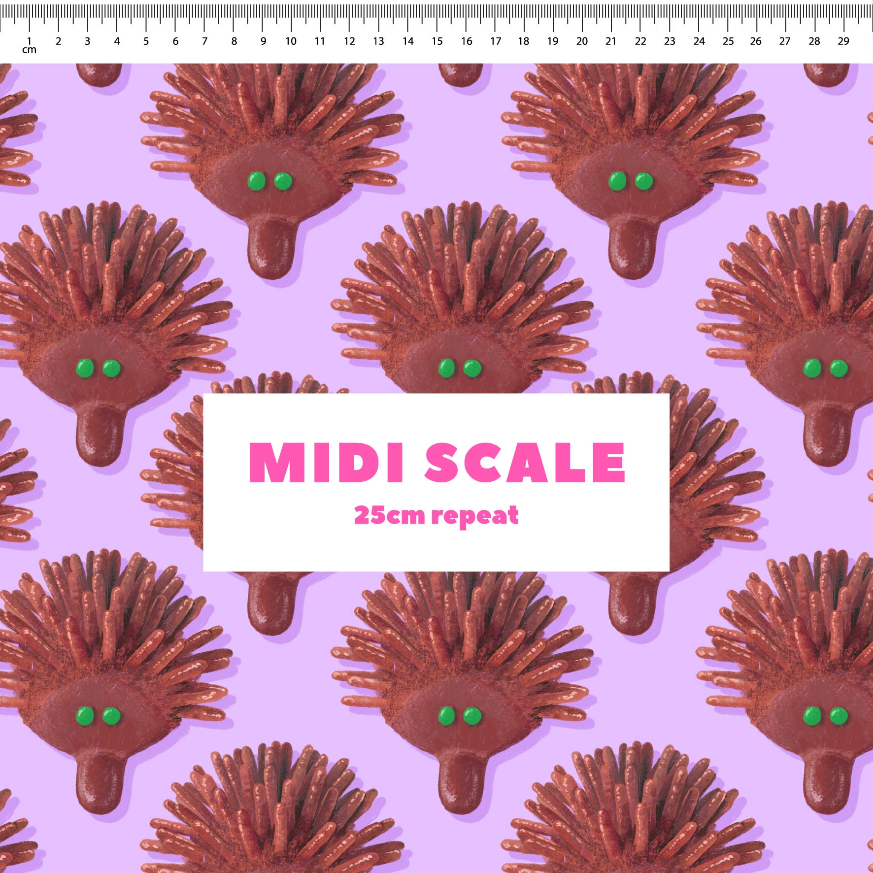 Echidna Cake (Purple) - 0.5m - Cotton Woven - Midi Scale