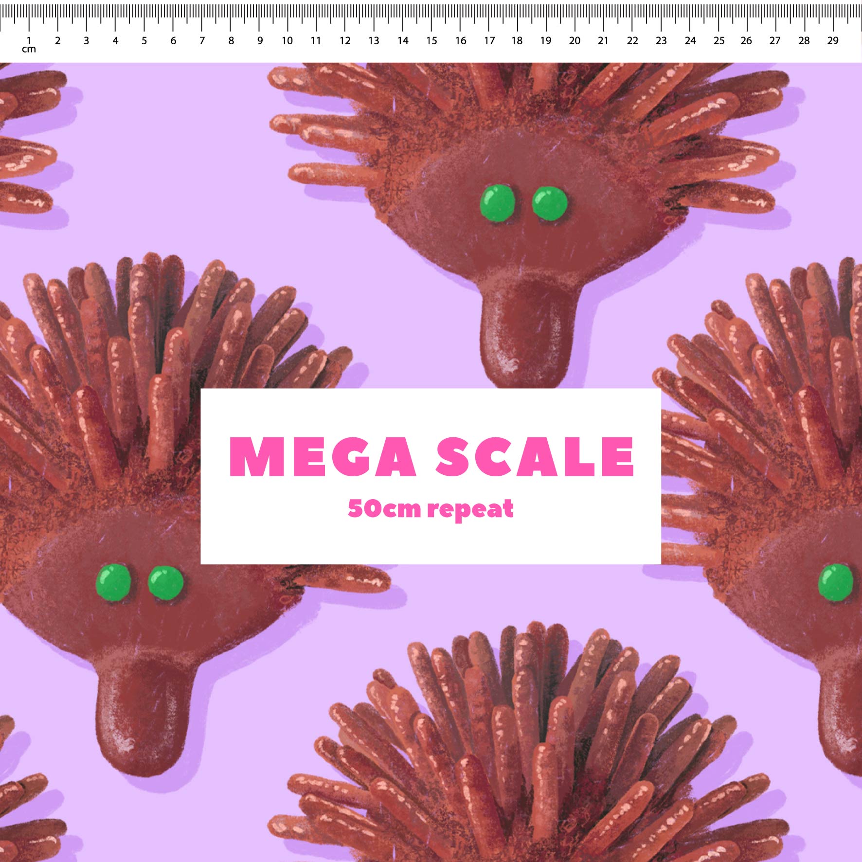 Preorder Fabric: Echidna Cake (Purple)
