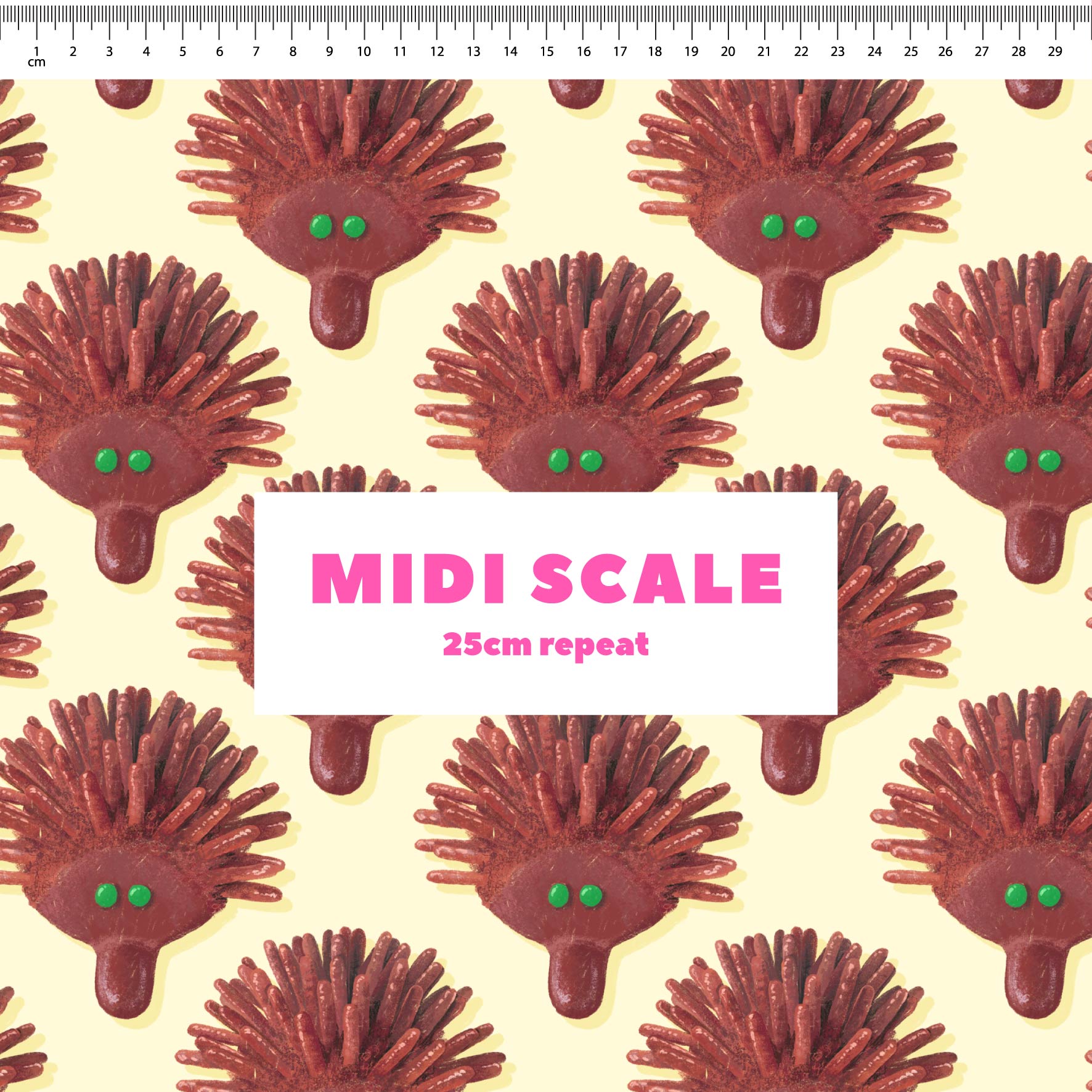 Preorder Fabric: Echidna Cake (Yellow)