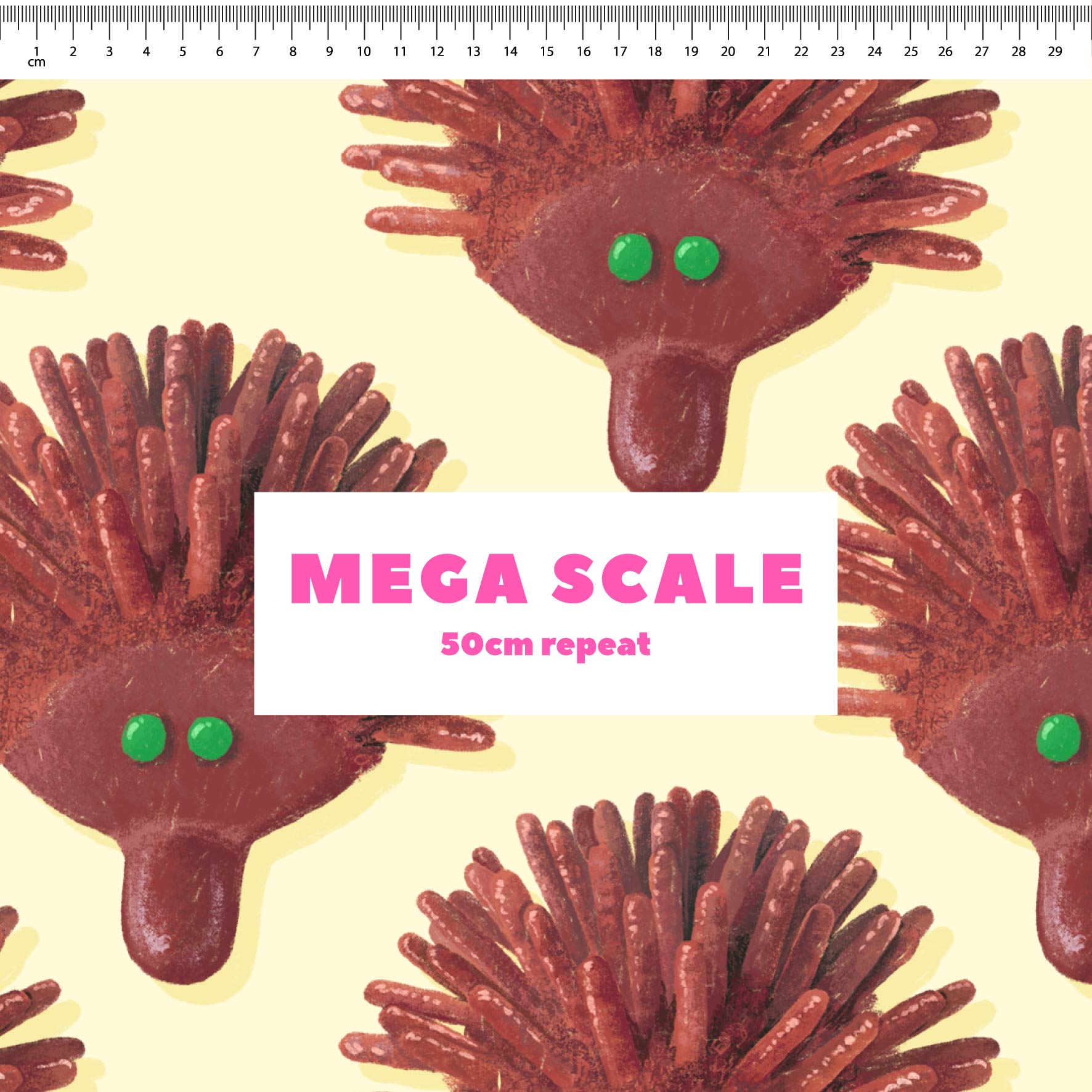 Preorder Fabric: Echidna Cake (Yellow)