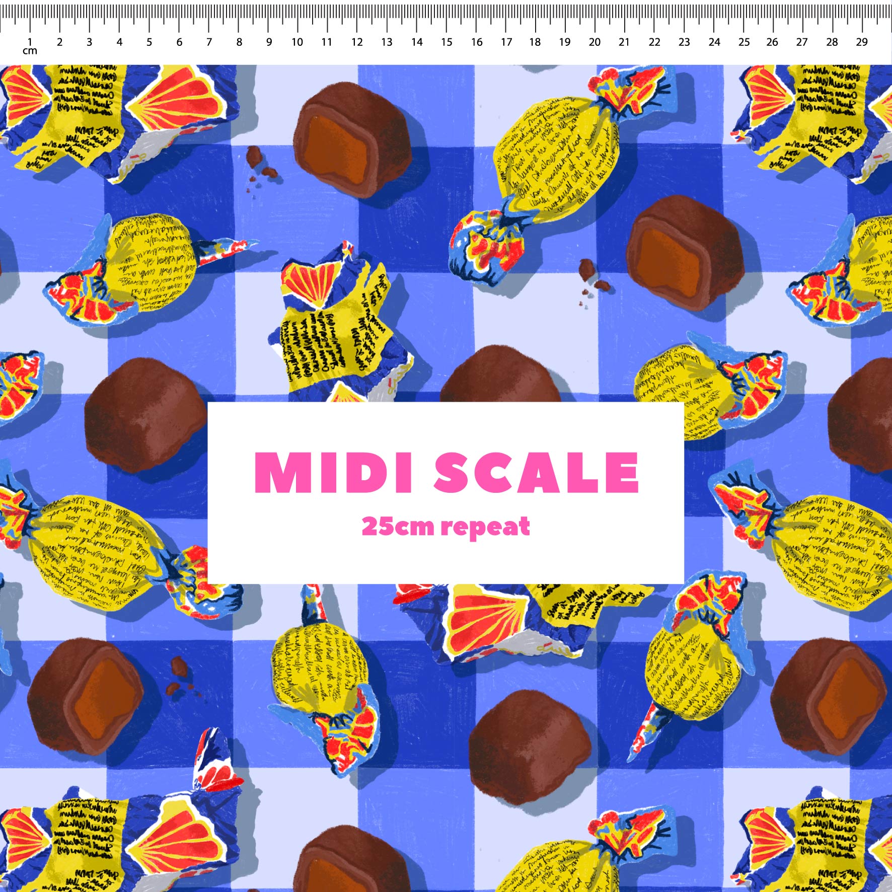 Fantales fabric design by The Colour Collab in 25cm Midi Scale