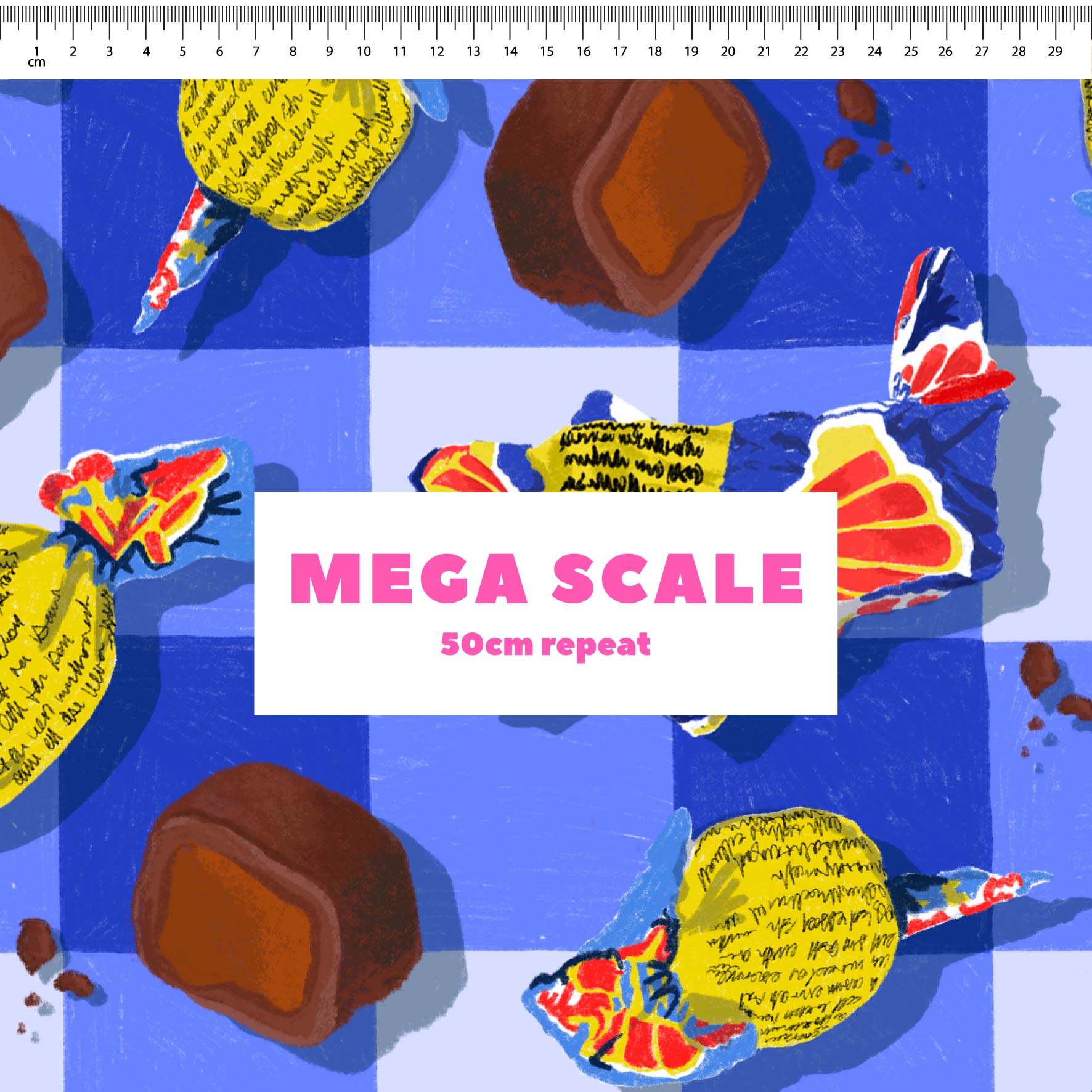 Fantales fabric print by The Colour Collab in 50cm Mega Scale