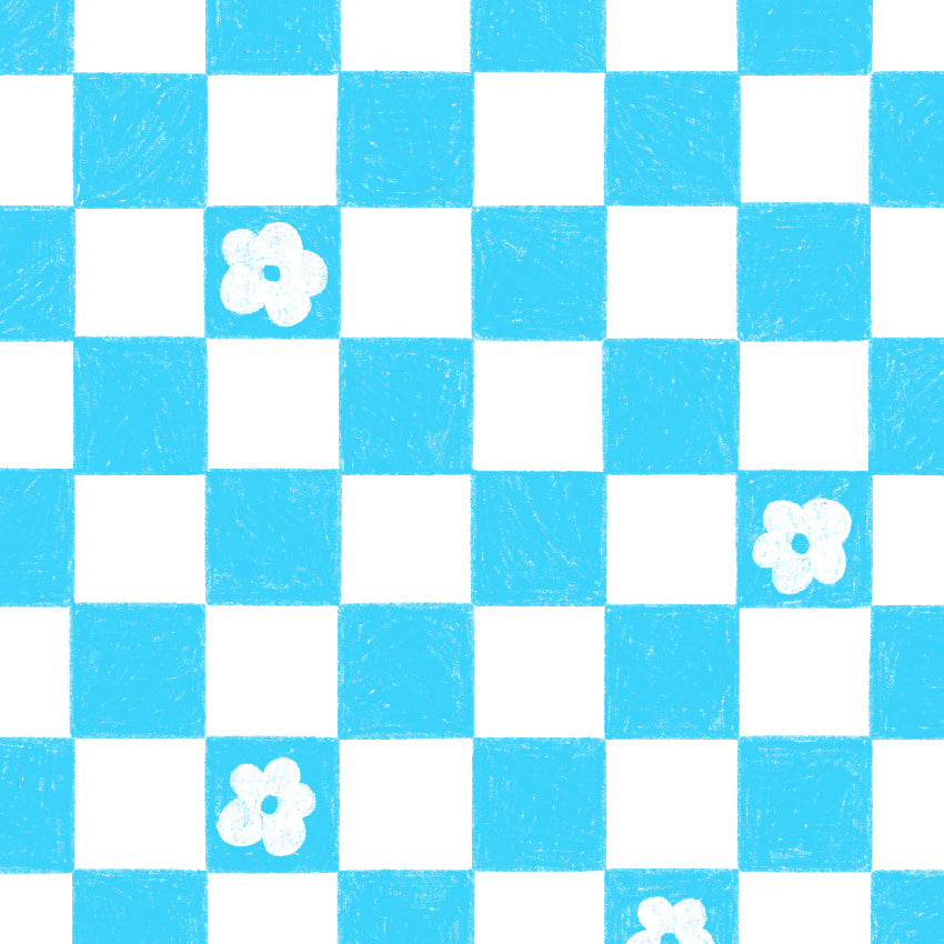 Preorder: Floral Checkers (Light Blue)