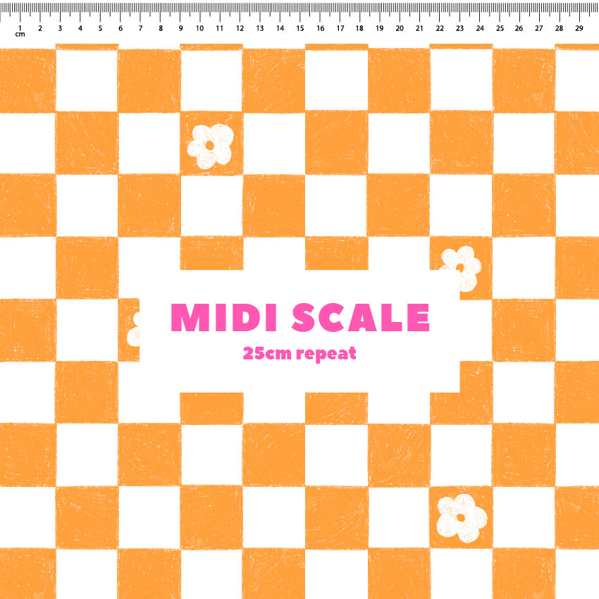 Preorder: Floral Checkers (Orange)