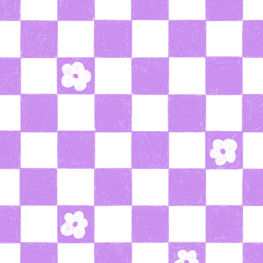 Preorder: Floral Checkers (Purple)