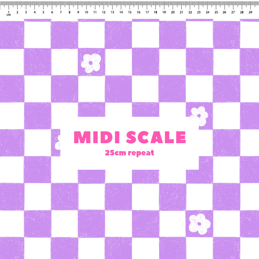 Preorder: Floral Checkers (Purple)