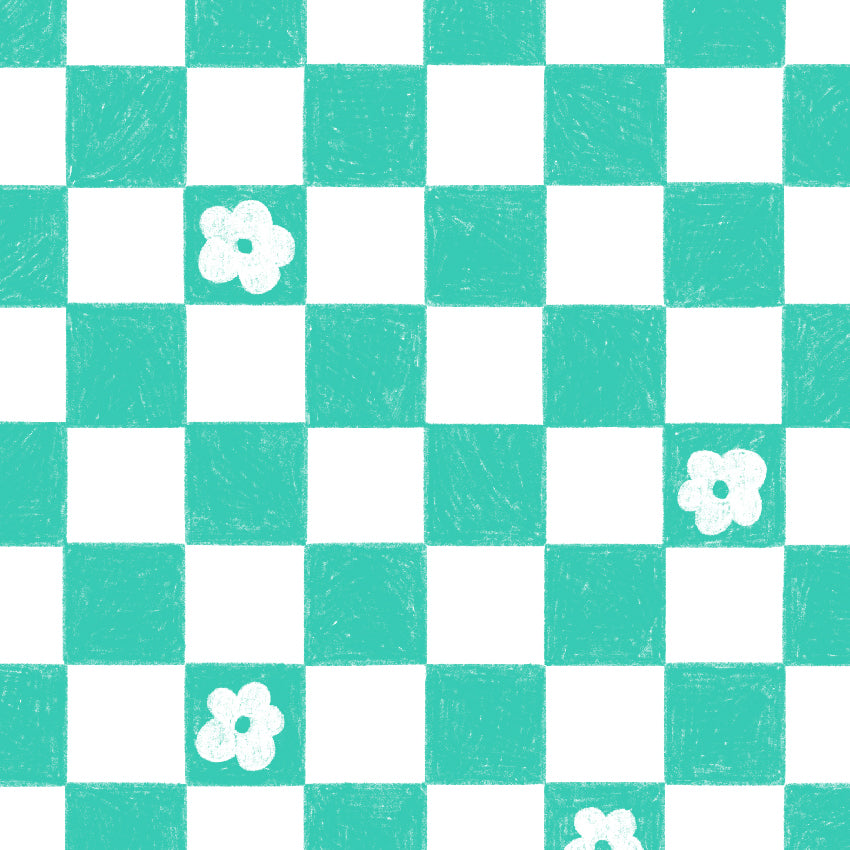 Preorder: Floral Checkers (Teal)