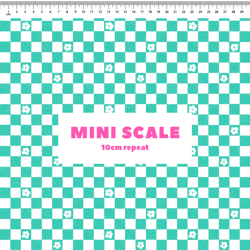 Preorder: Floral Checkers (Teal)