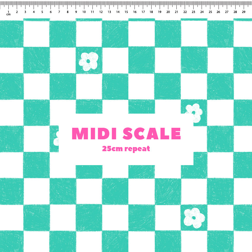 Preorder: Floral Checkers (Teal)