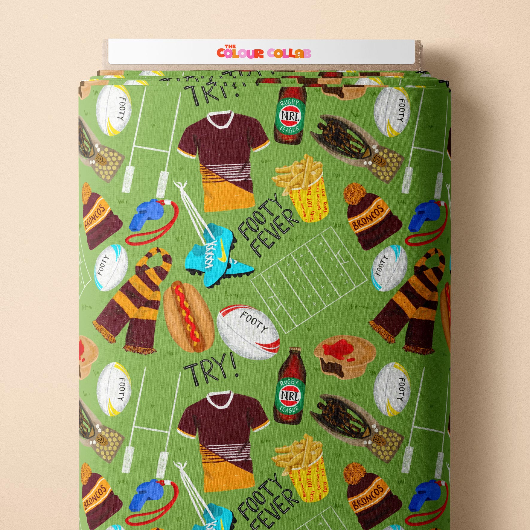 Preorder Fabric: Footy Fever (Broncos)
