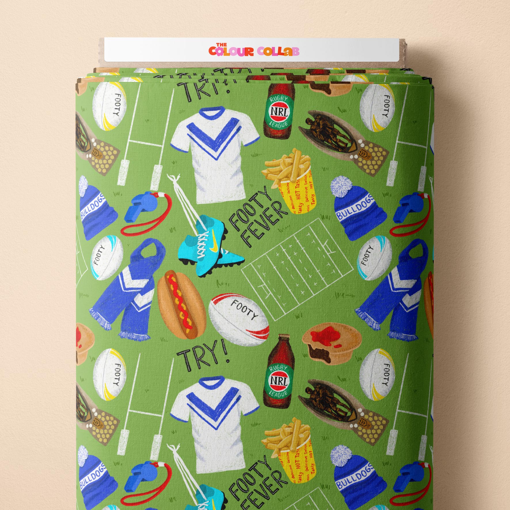 Preorder Fabric: Footy Fever (Bulldogs)
