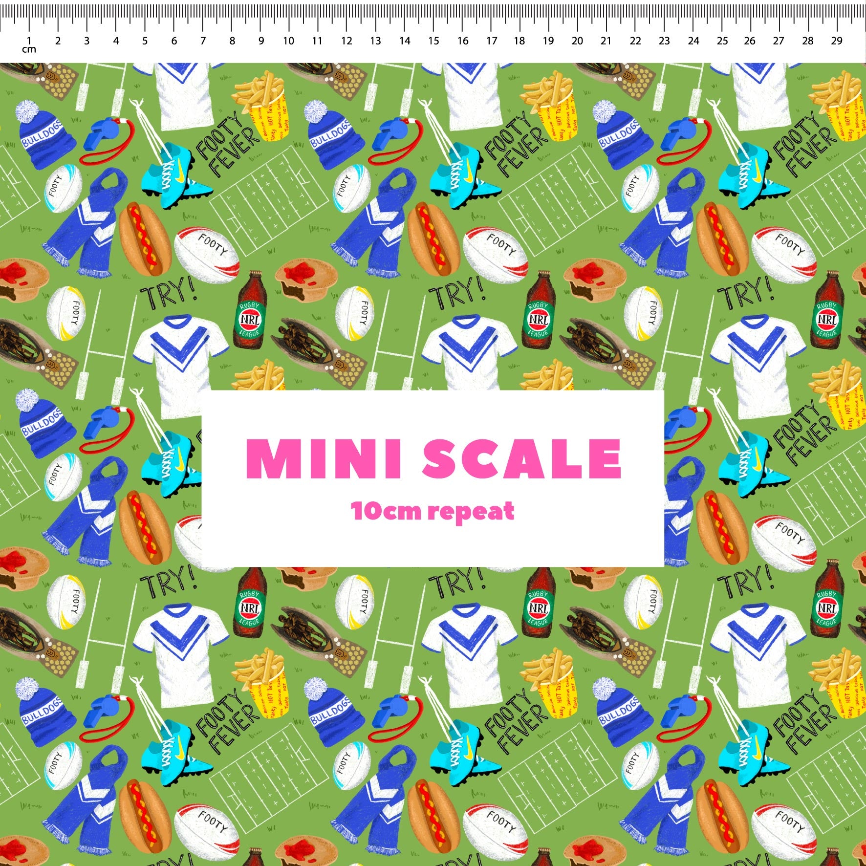 Preorder Fabric: Footy Fever (Bulldogs)