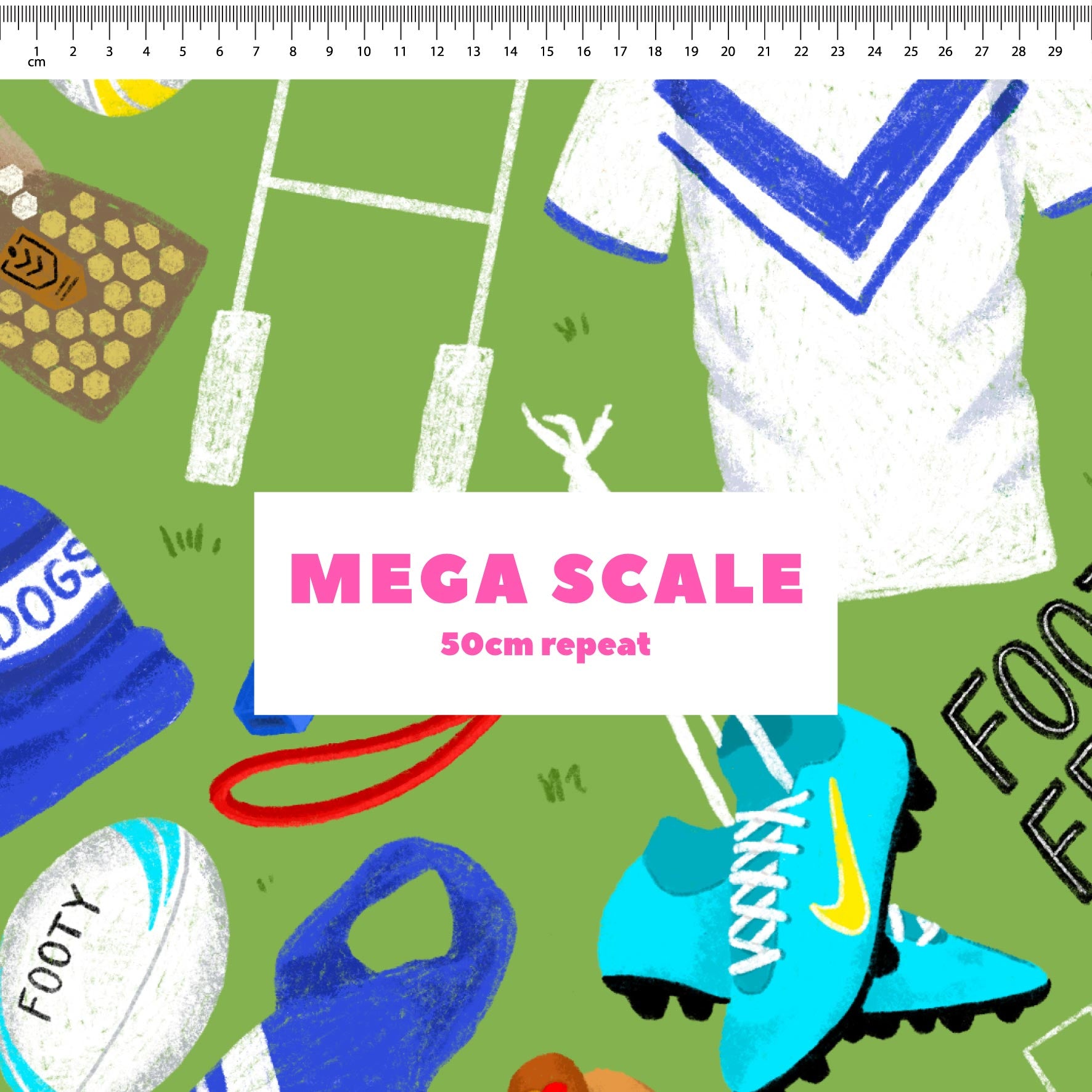 Preorder Fabric: Footy Fever (Bulldogs)