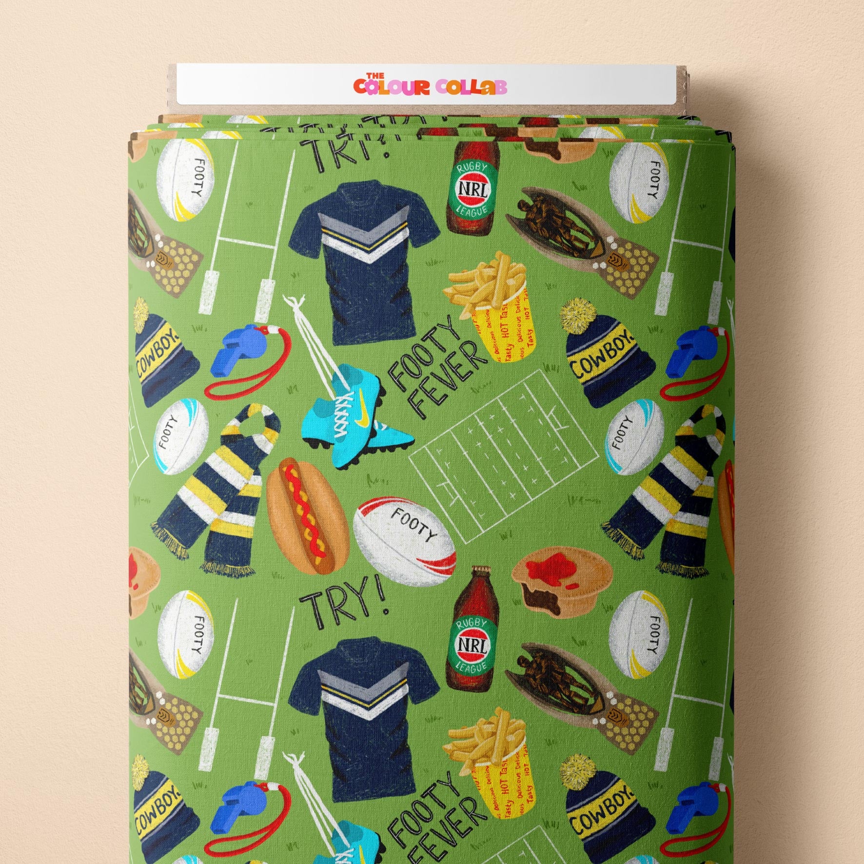 Preorder Fabric: Footy Fever (Cowboys)