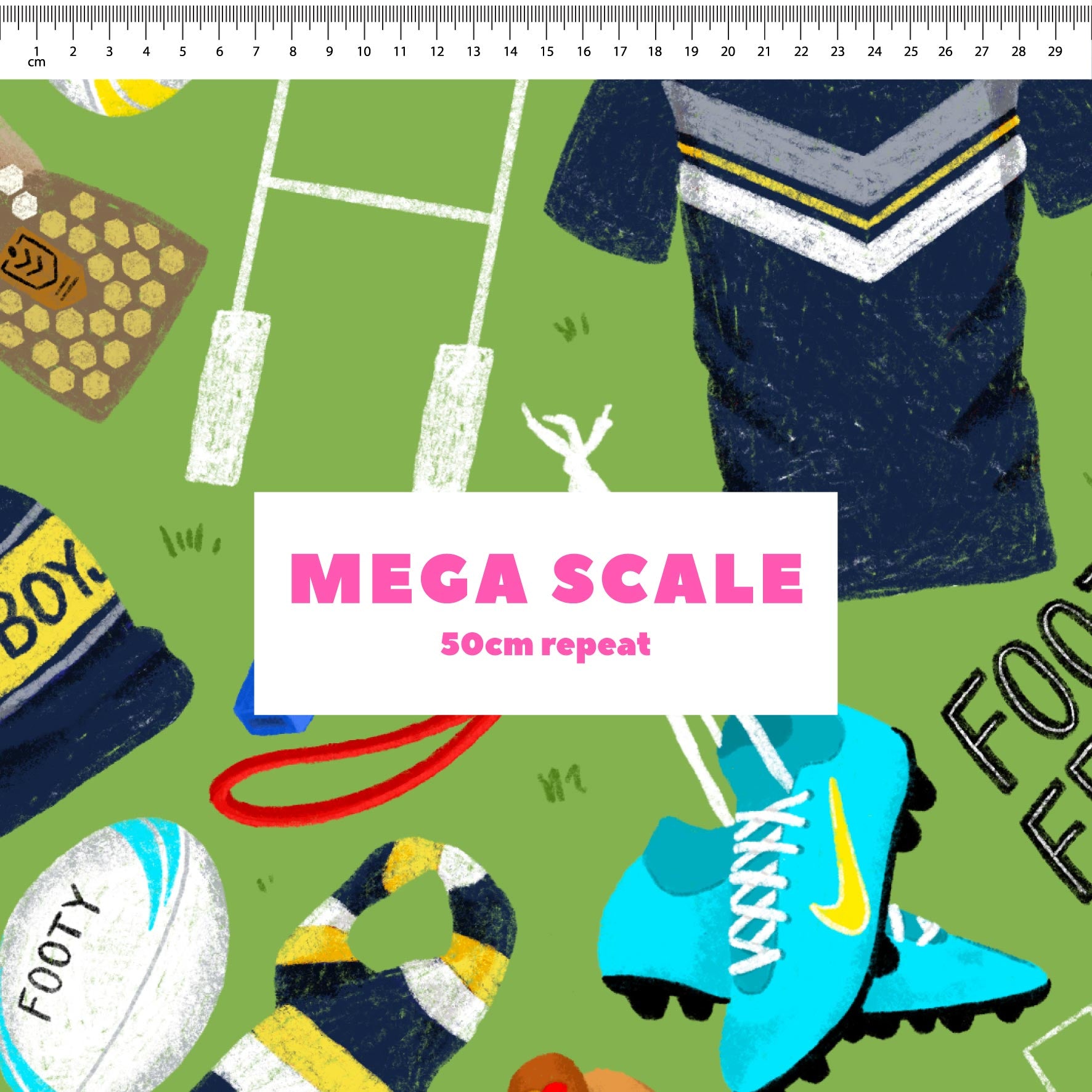 Preorder Fabric: Footy Fever (Cowboys)