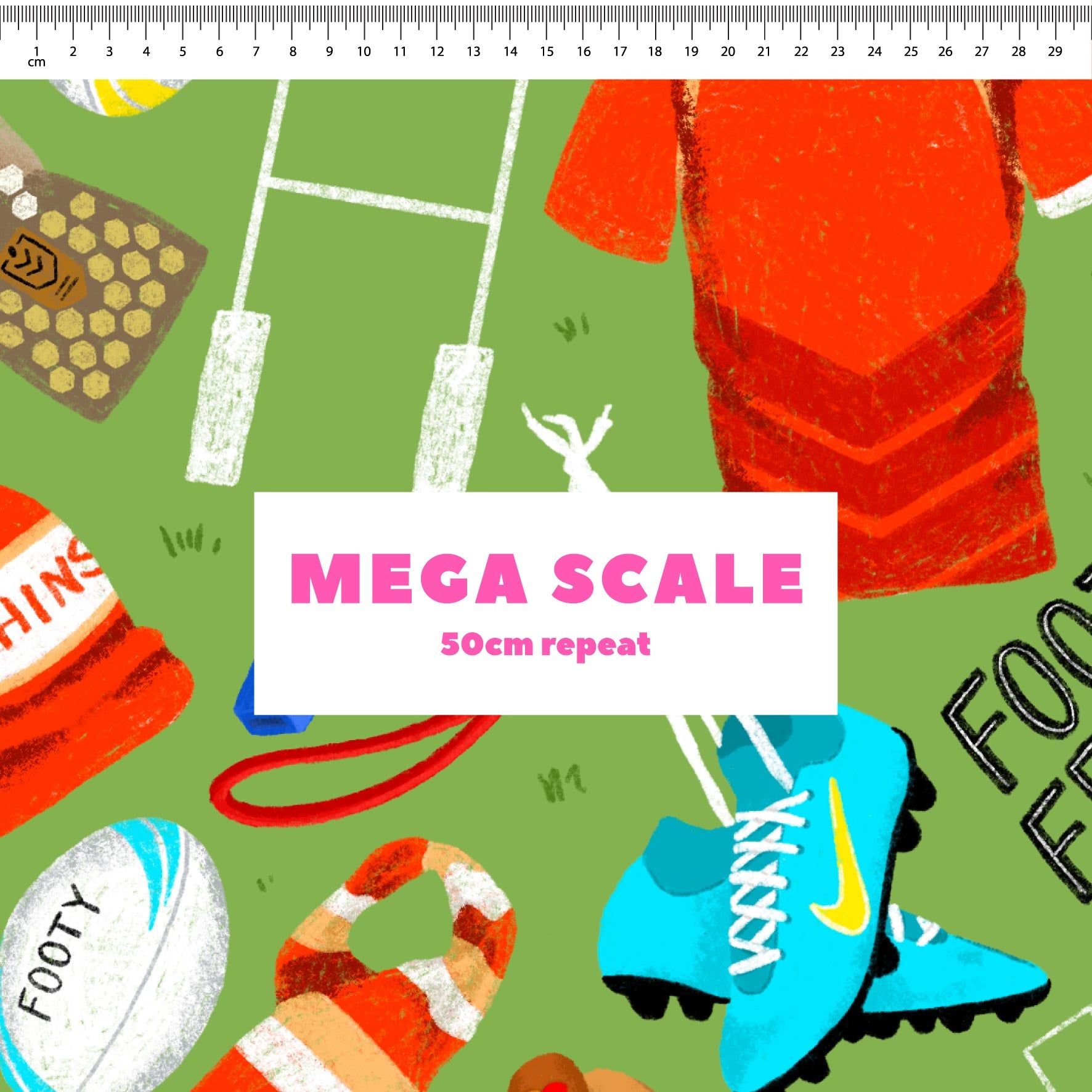 Preorder Fabric: Footy Fever (Dolphins)