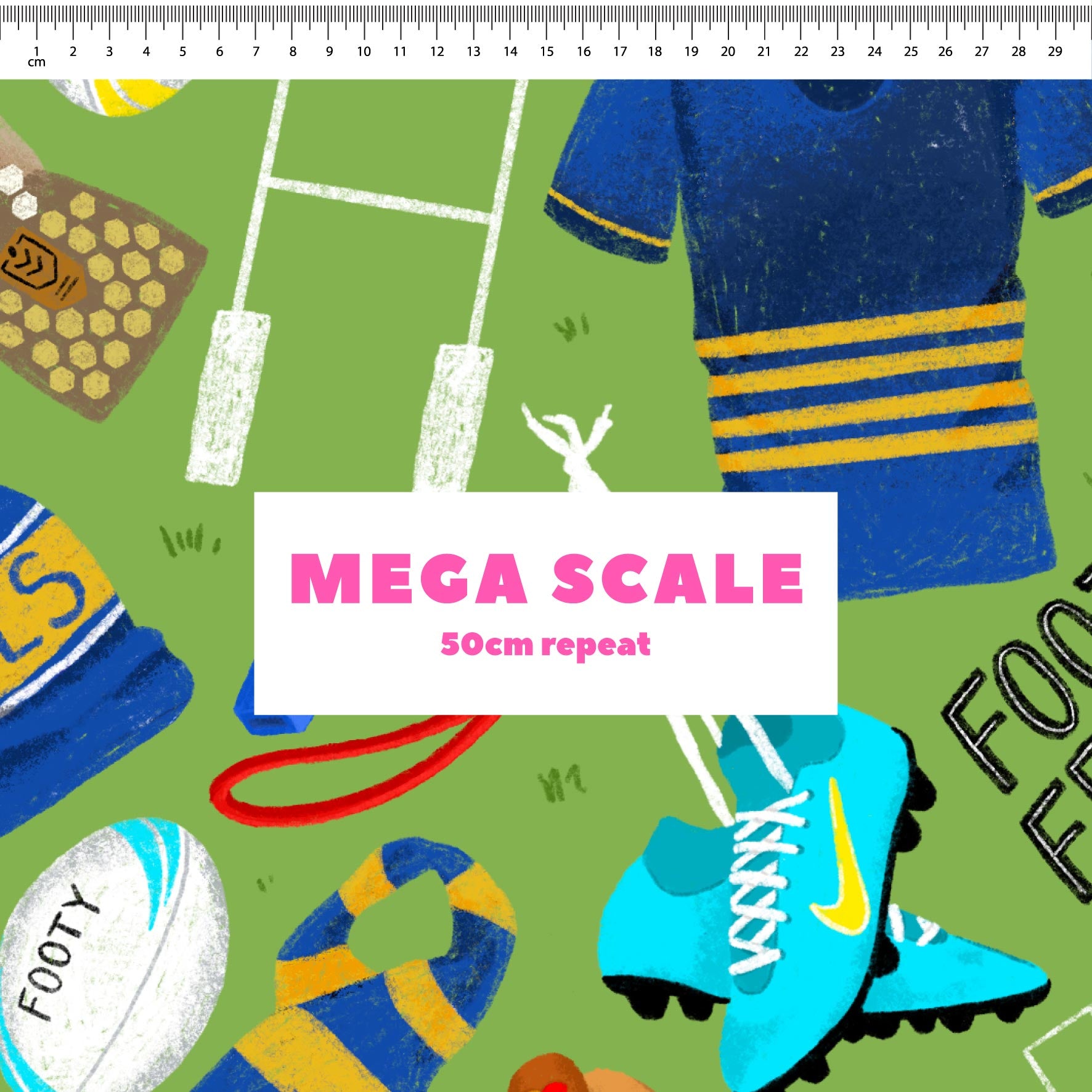 Preorder Fabric: Footy Fever (Eels)