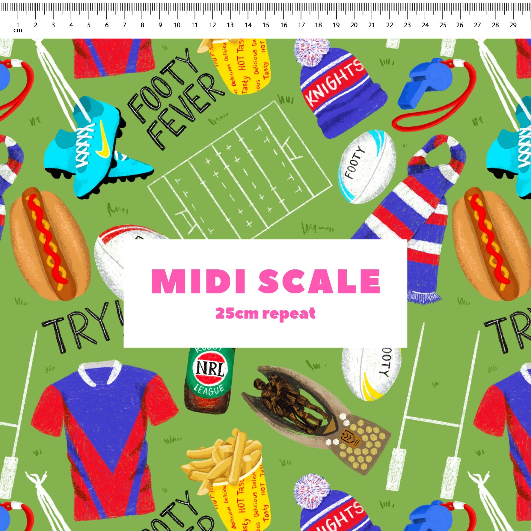 Preorder Fabric: Footy Fever (Knights)