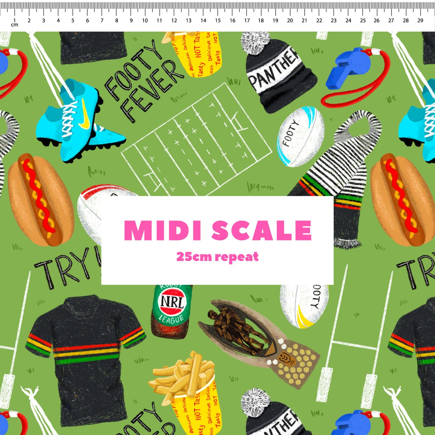 Preorder Fabric: Footy Fever (Panthers)