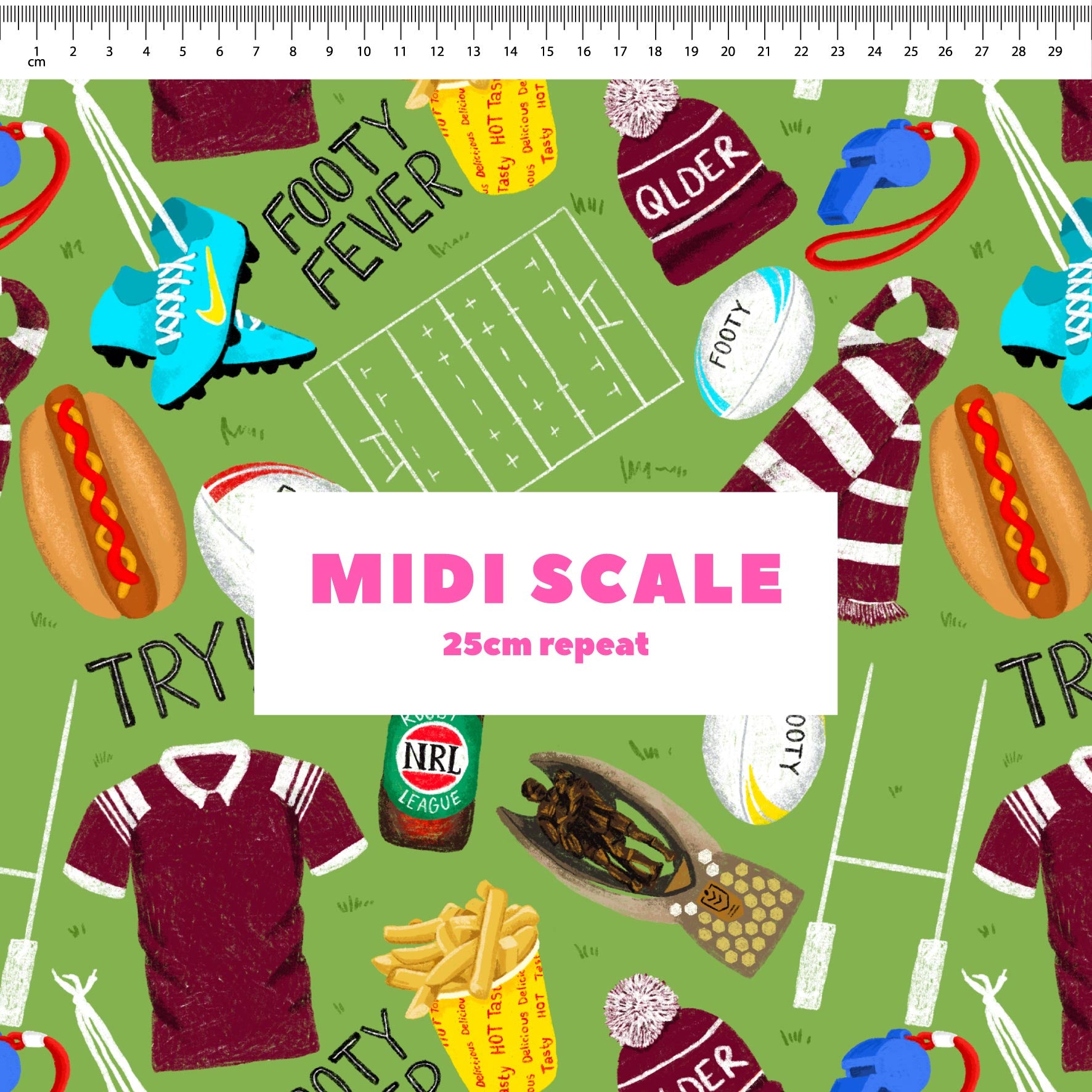 Preorder Fabric: State of Origin (Maroons)
