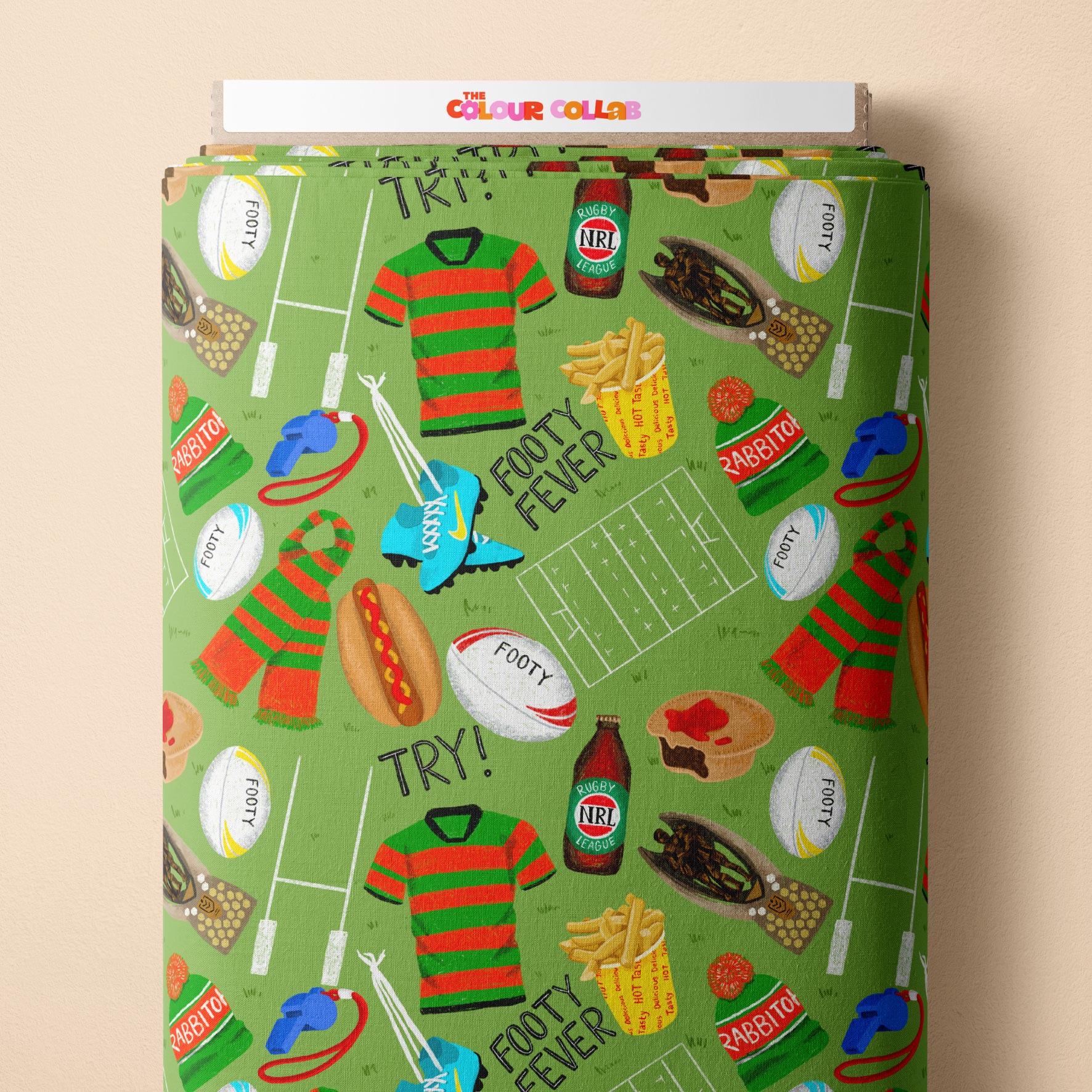 Preorder Fabric: Footy Fever (Rabbitohs)