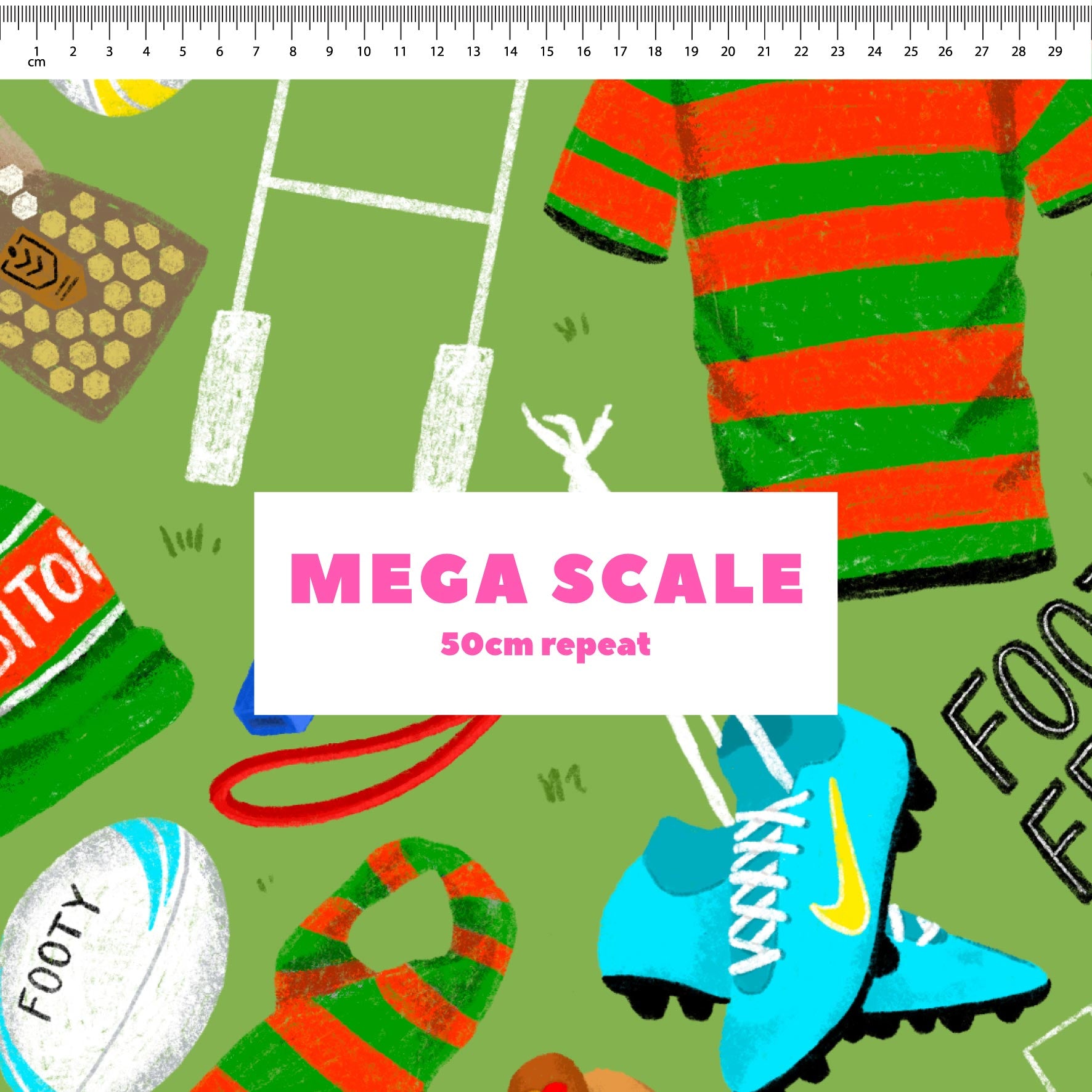 Preorder Fabric: Footy Fever (Rabbitohs)
