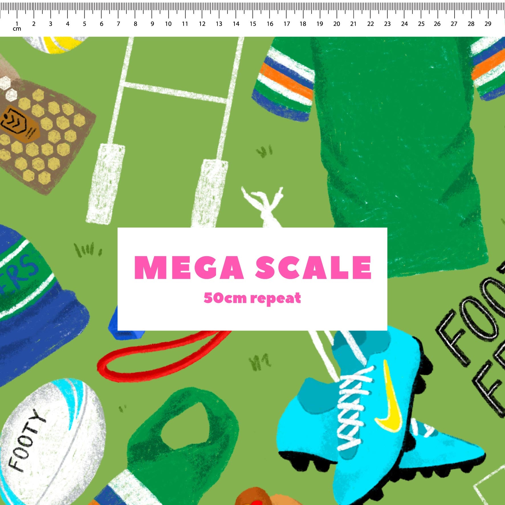 Preorder Fabric: Footy Fever (Raiders)