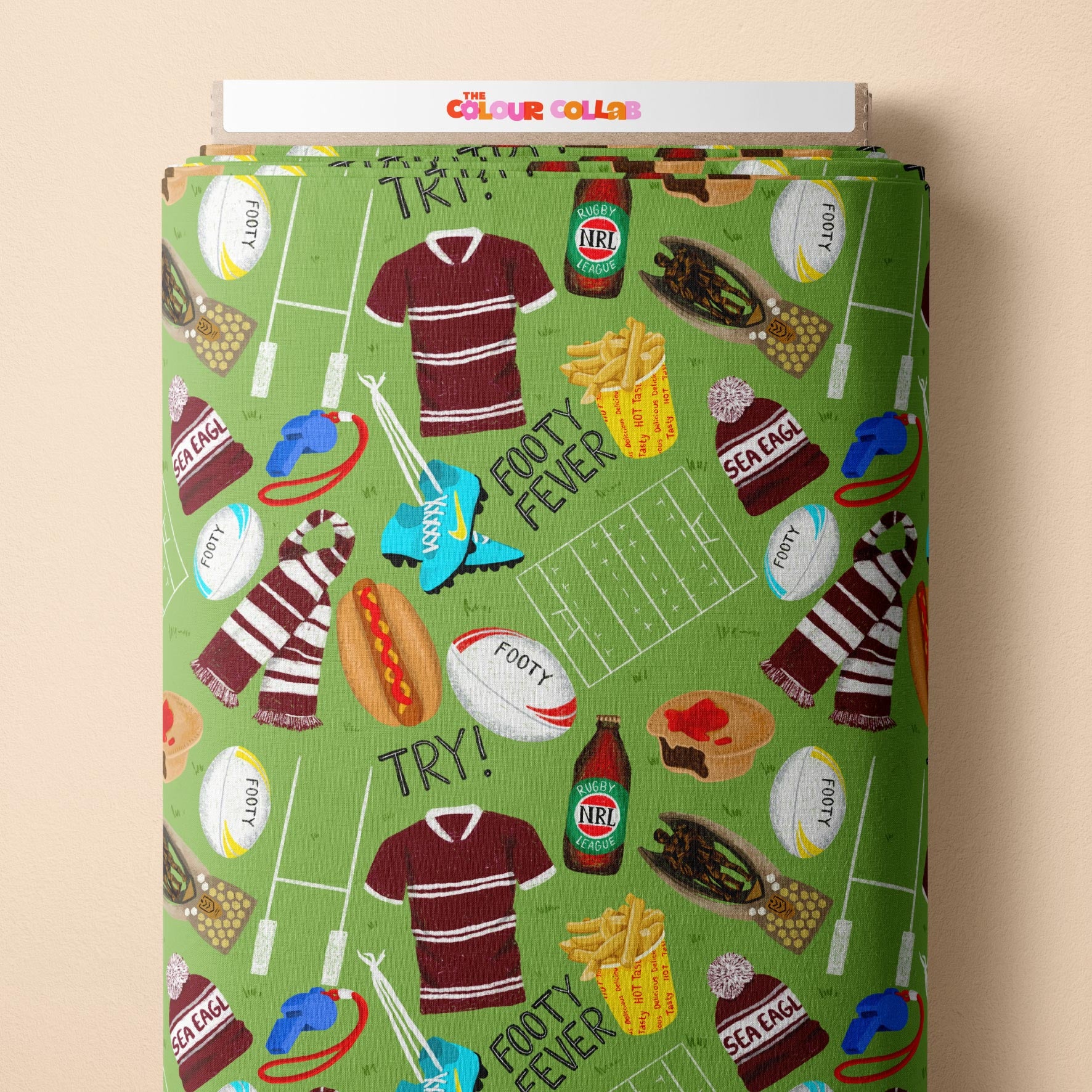 Preorder Fabric: Footy Fever (Sea Eagles)