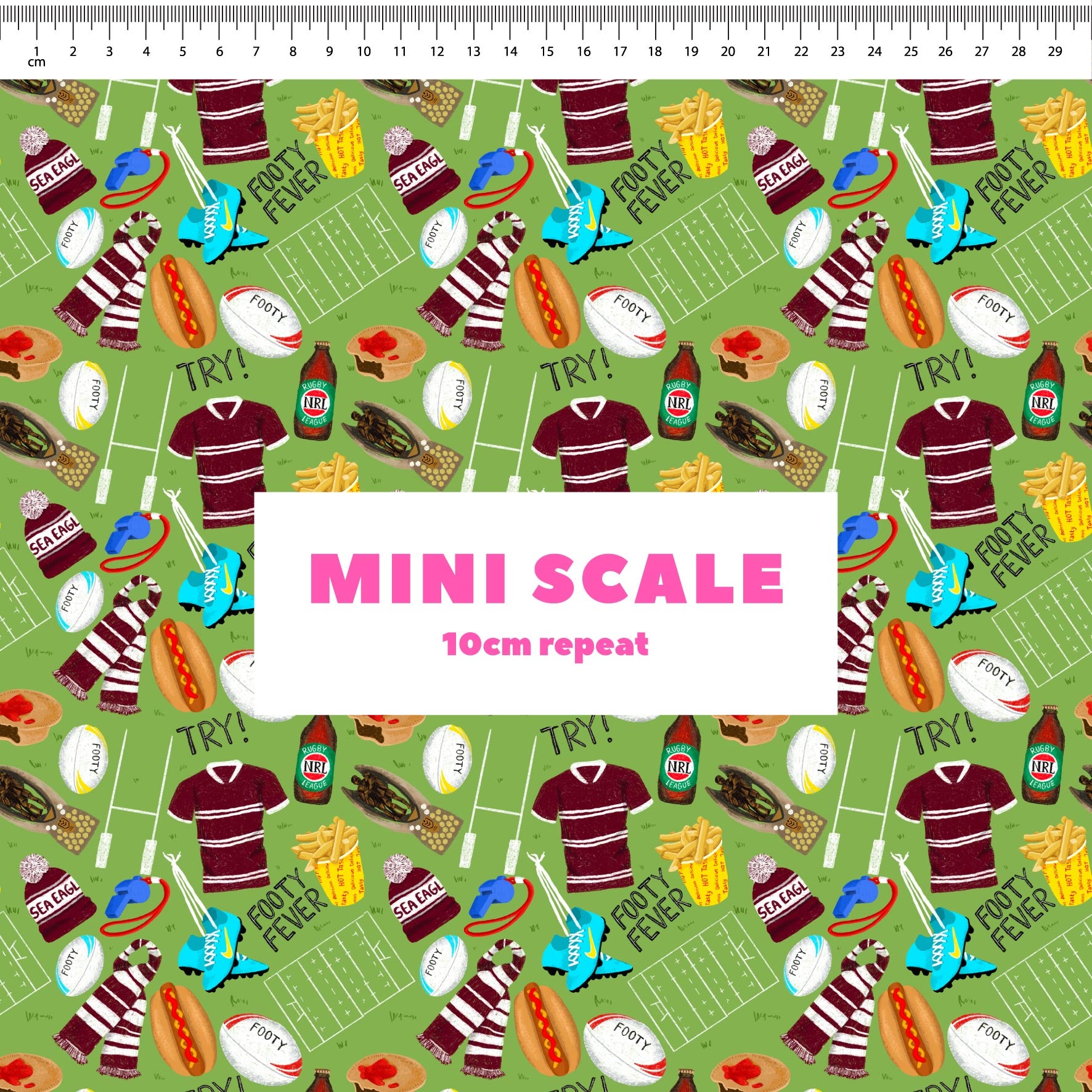 Preorder Fabric: Footy Fever (Sea Eagles)