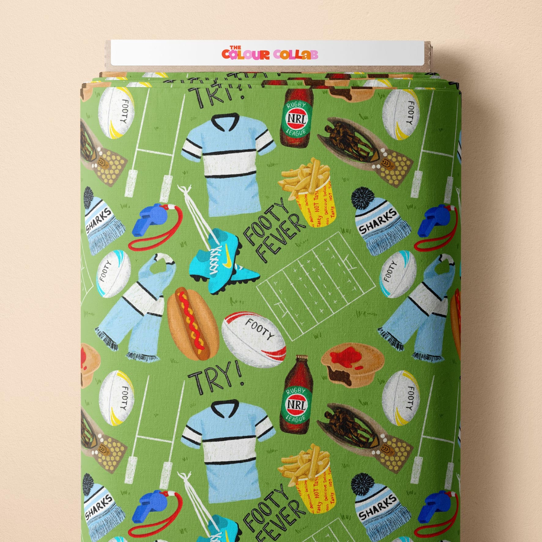 Preorder Fabric: Footy Fever (Sharks)