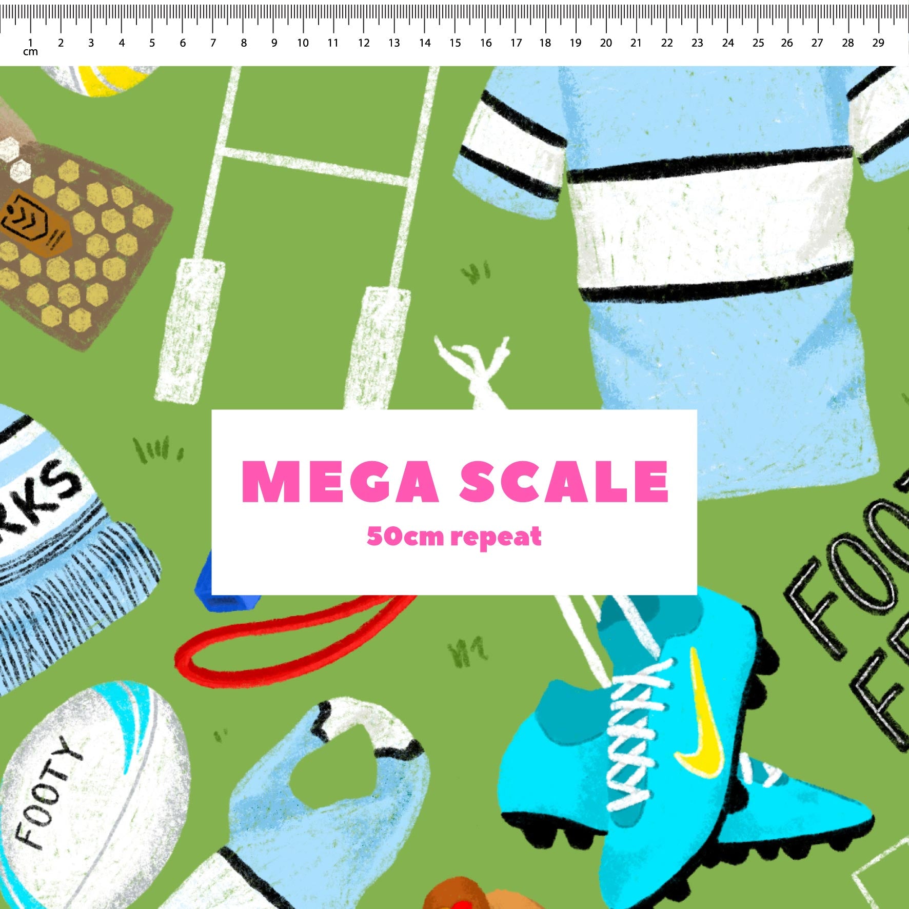 Preorder Fabric: Footy Fever (Sharks)