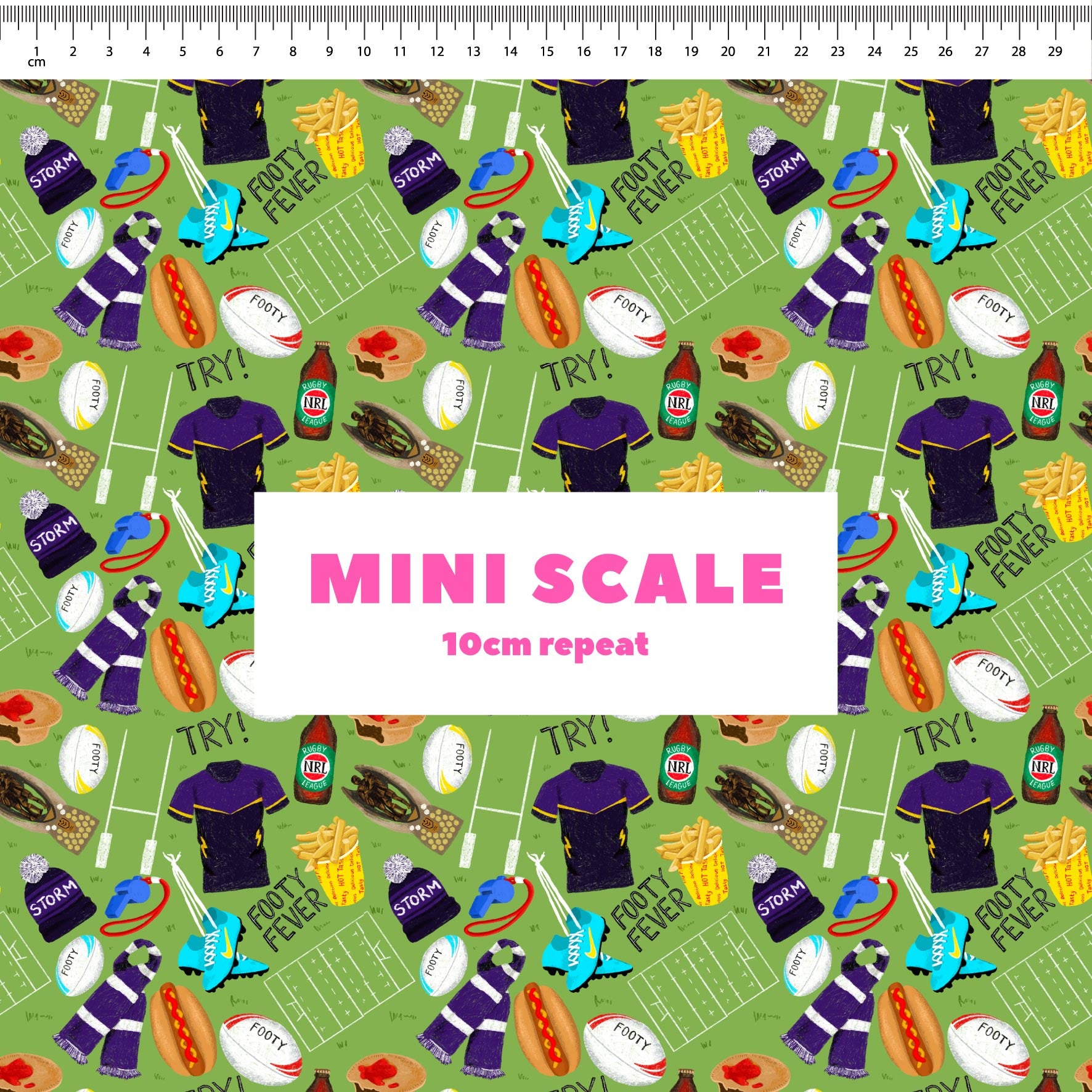 Preorder Fabric: Footy Fever (Storm)