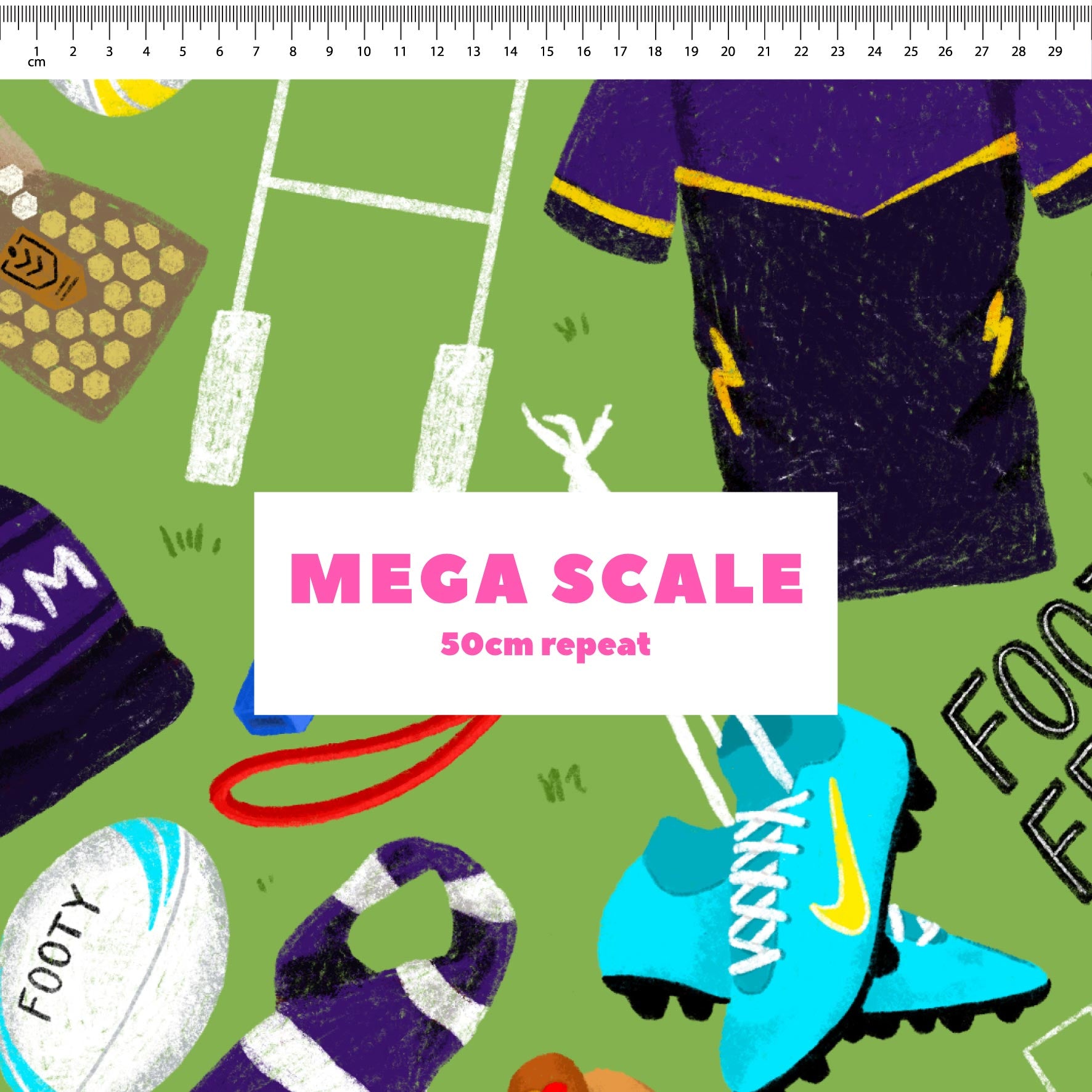 Preorder Fabric: Footy Fever (Storm)