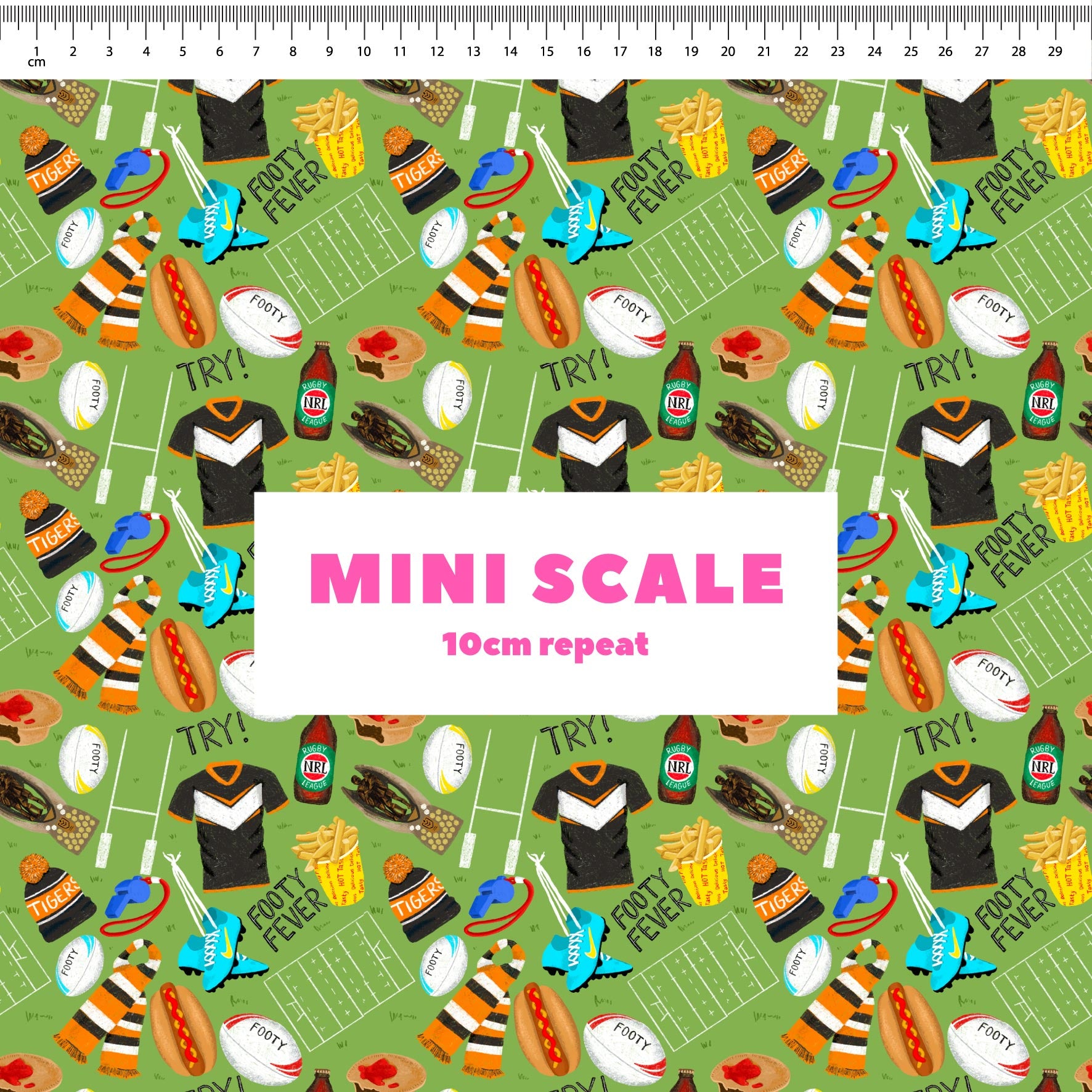 Preorder Fabric: Footy Fever (Tigers)