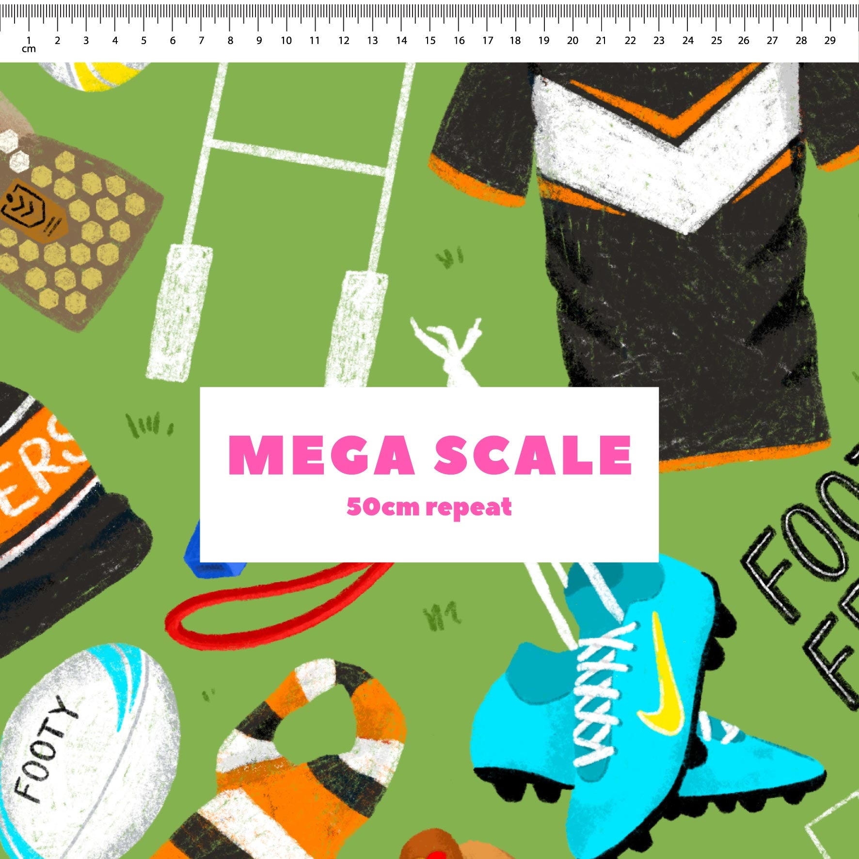 Preorder Fabric: Footy Fever (Tigers)