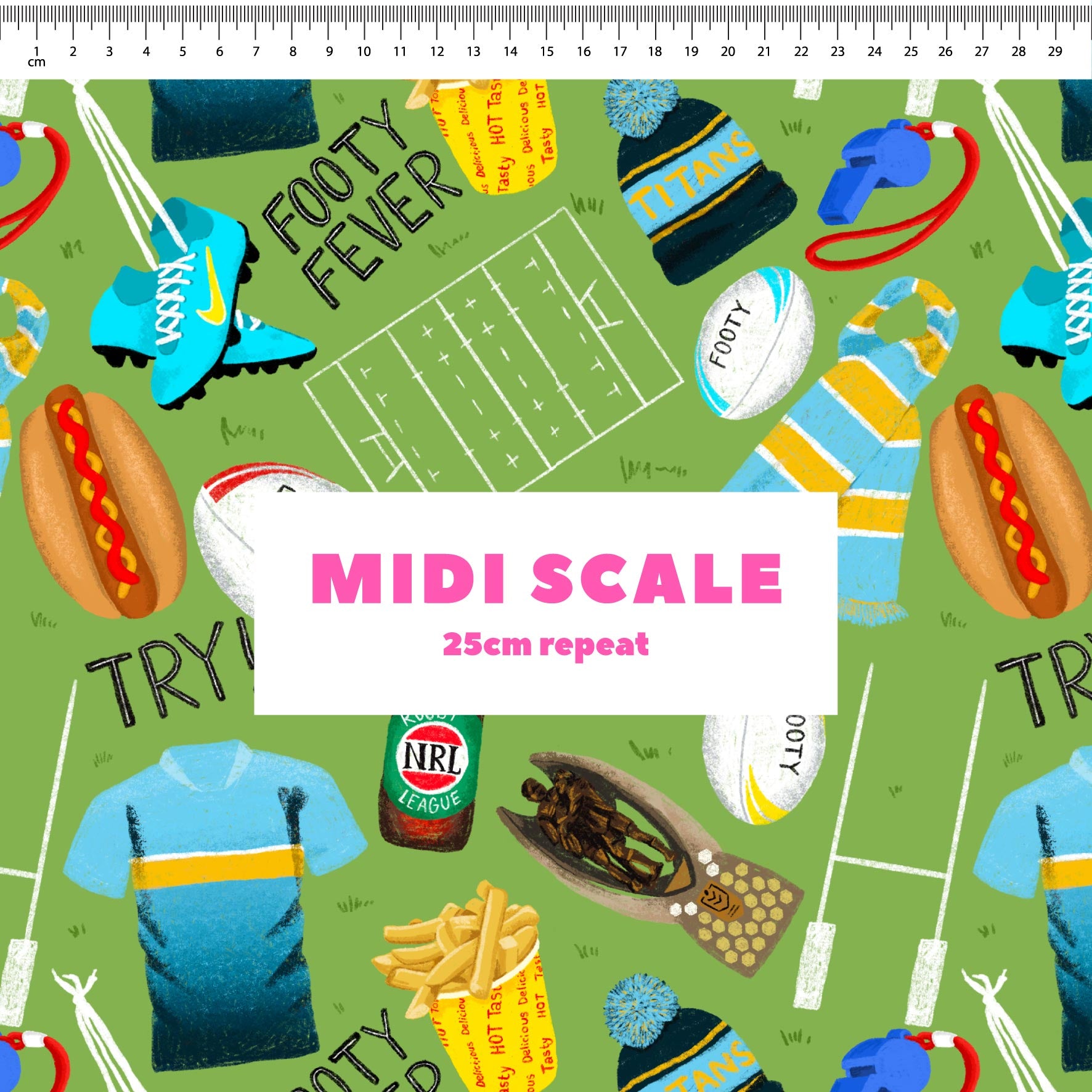 Preorder Fabric: Footy Fever (Titans)
