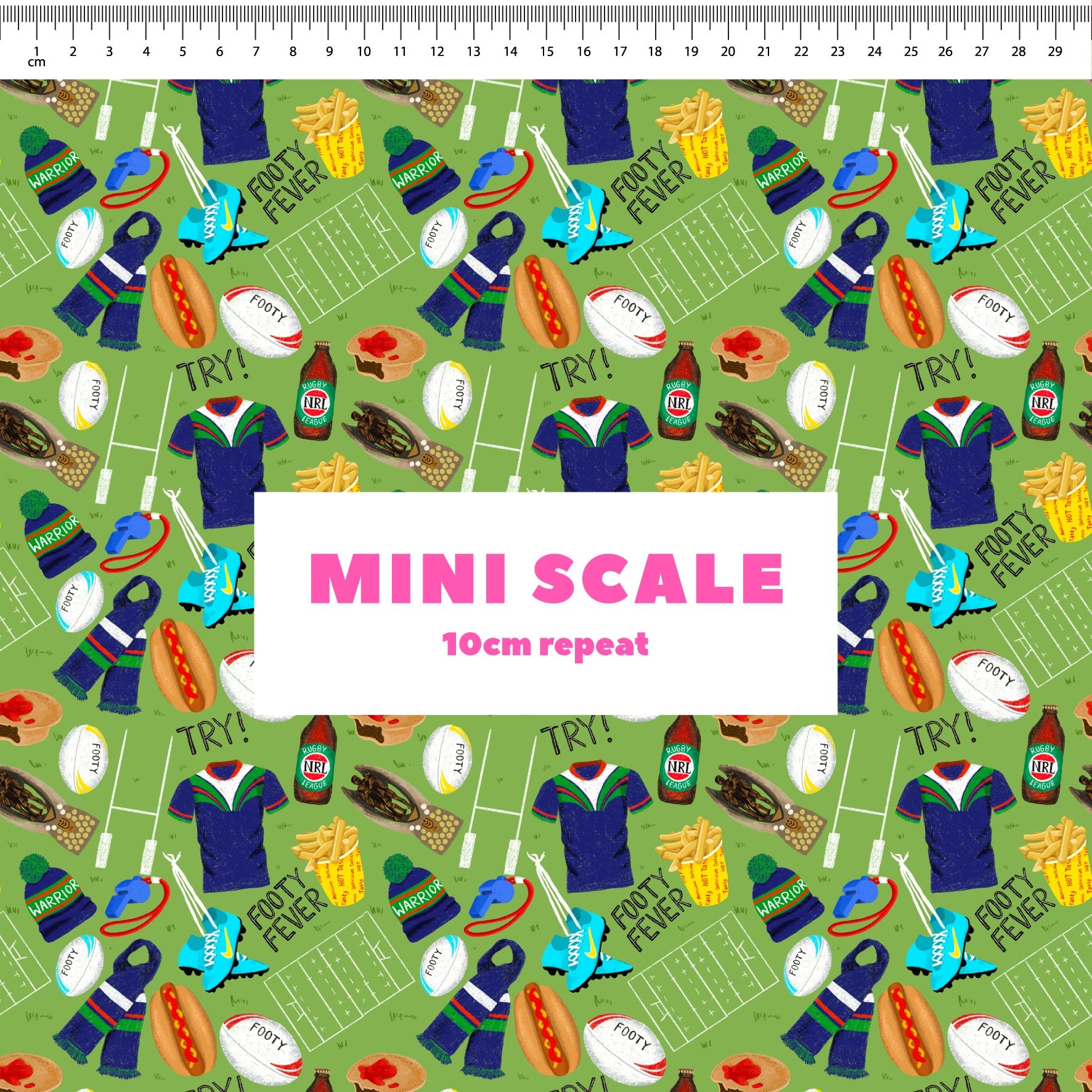 Preorder Fabric: Footy Fever (Warriors)