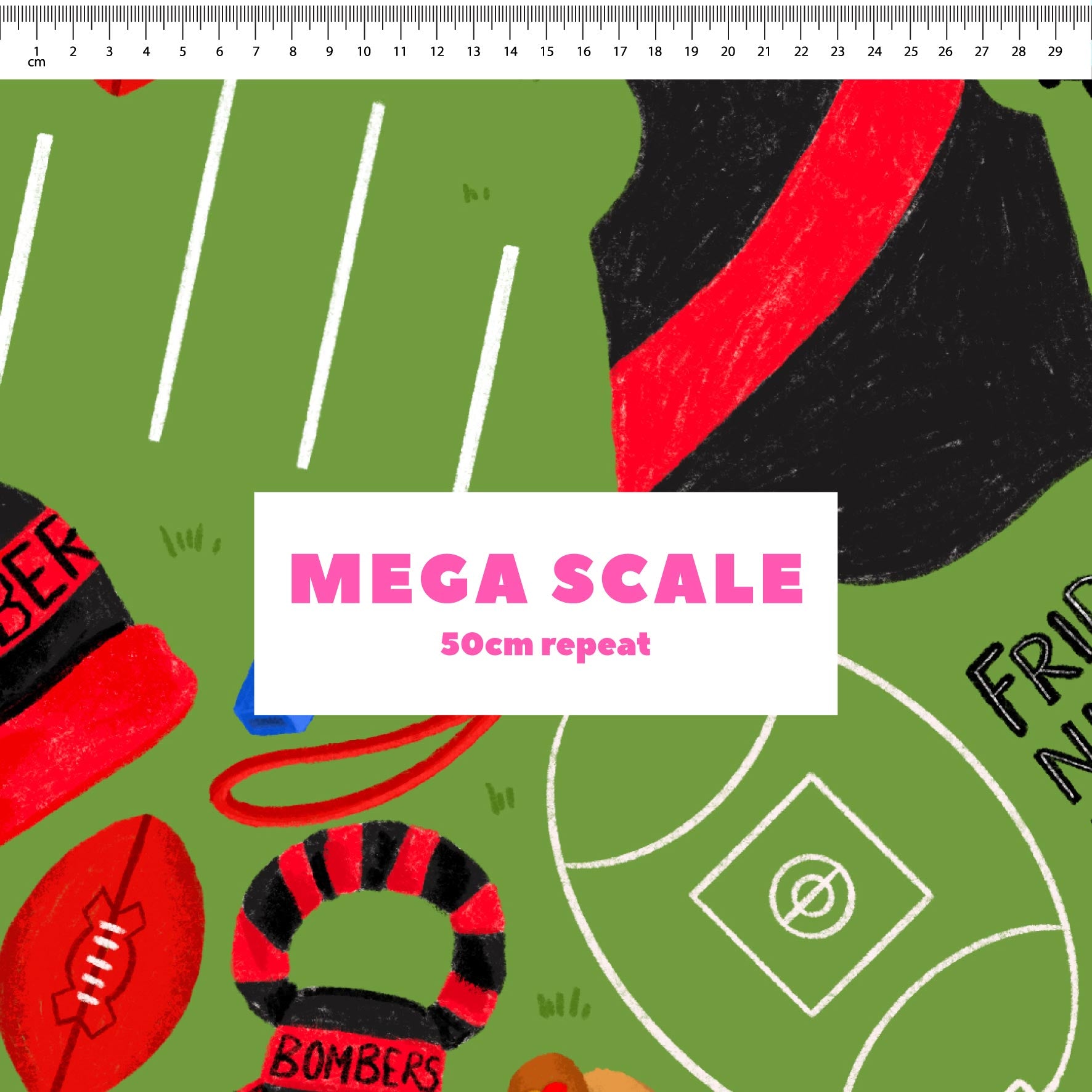 Preorder Fabric: Friday Night Footy (Bombers)