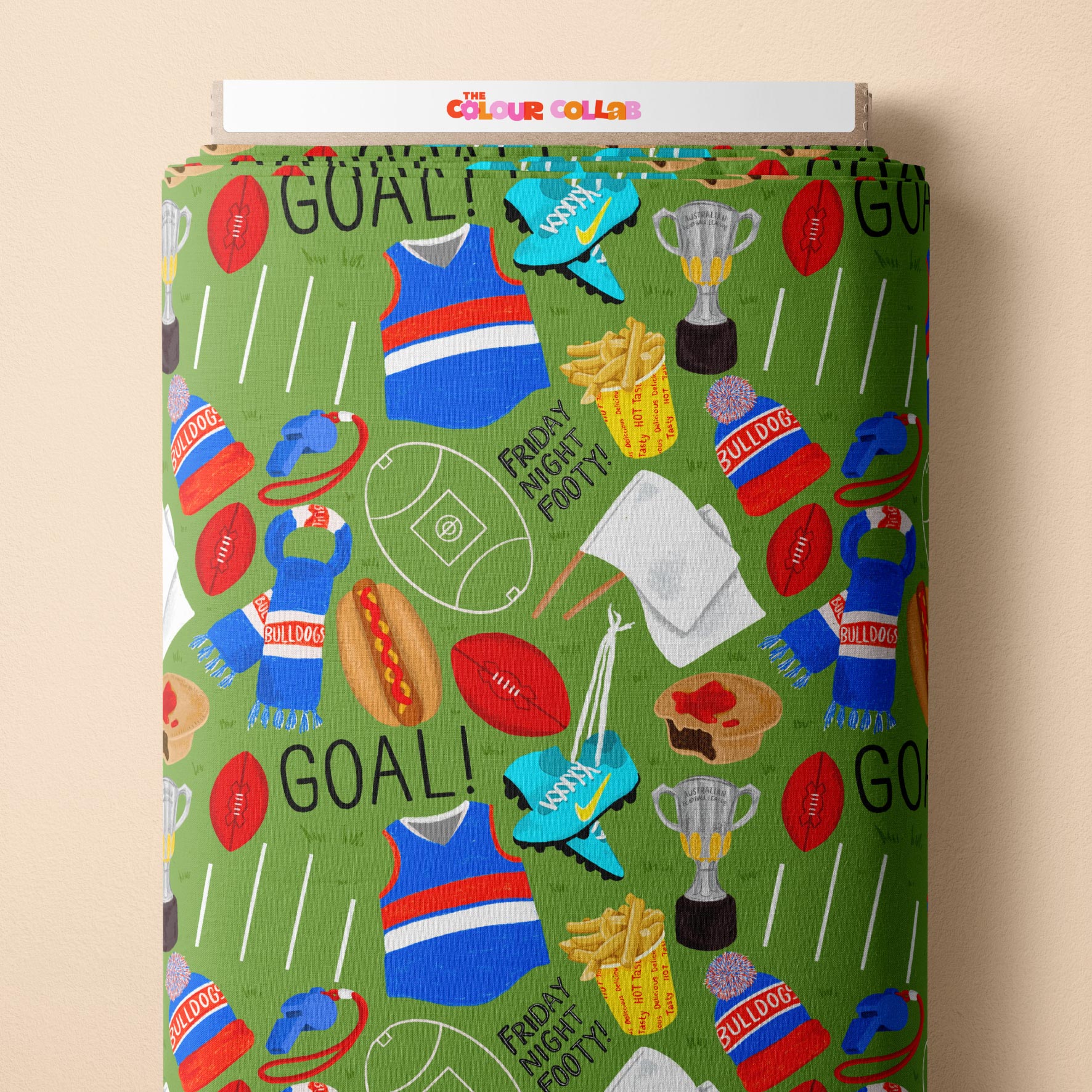 Preorder Fabric: Friday Night Footy (Bulldogs)