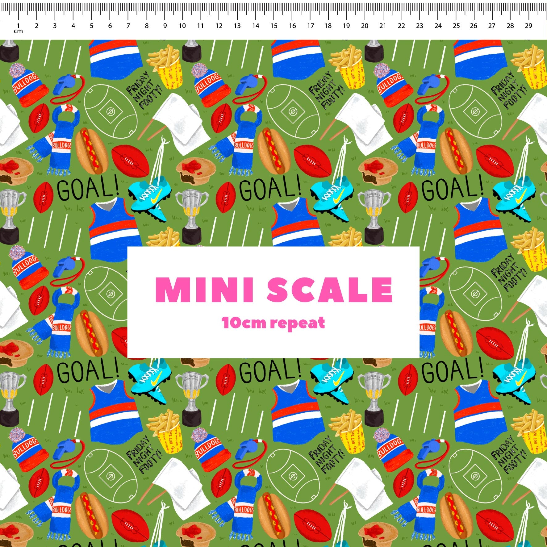Preorder Fabric: Friday Night Footy (Bulldogs)