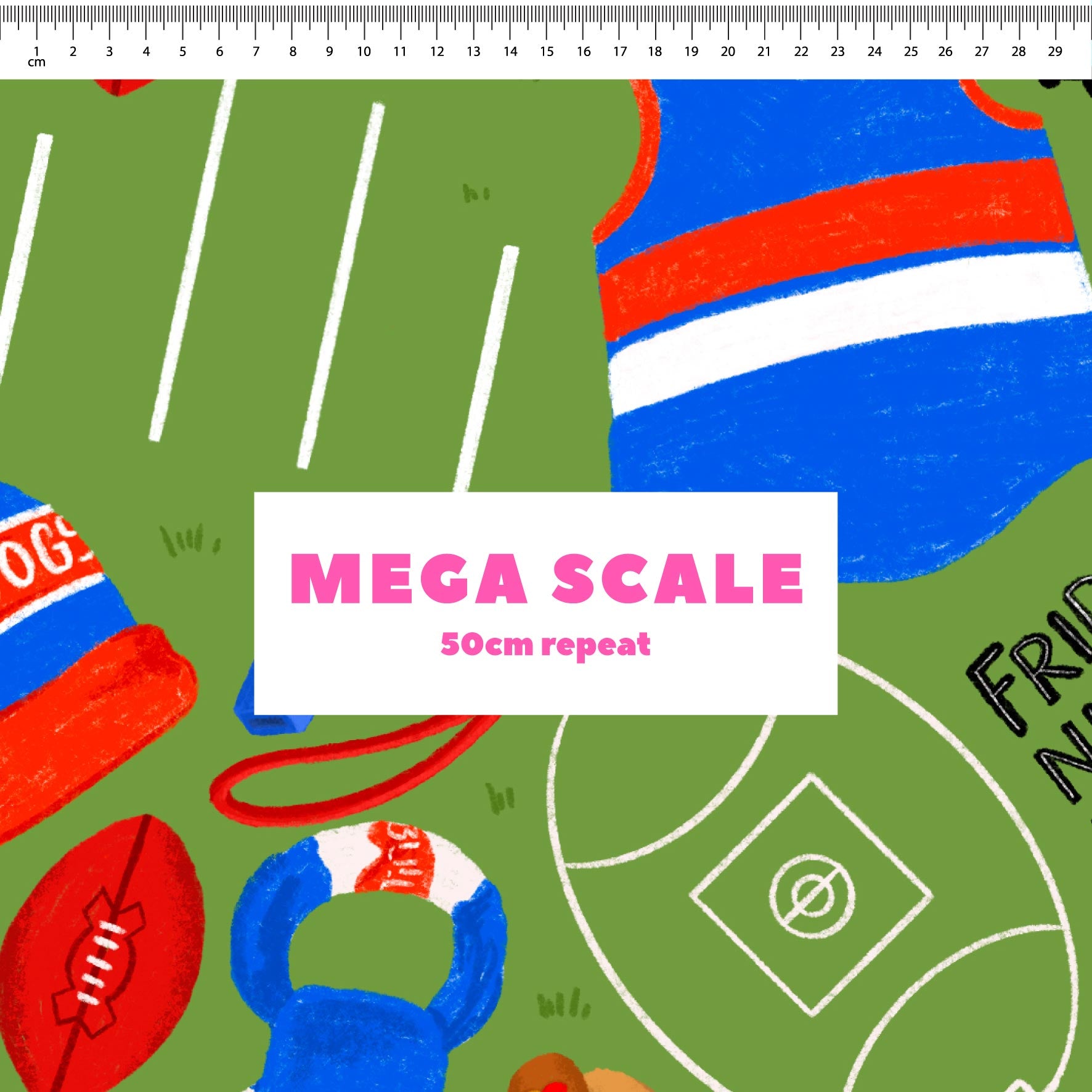 Preorder Fabric: Friday Night Footy (Bulldogs)