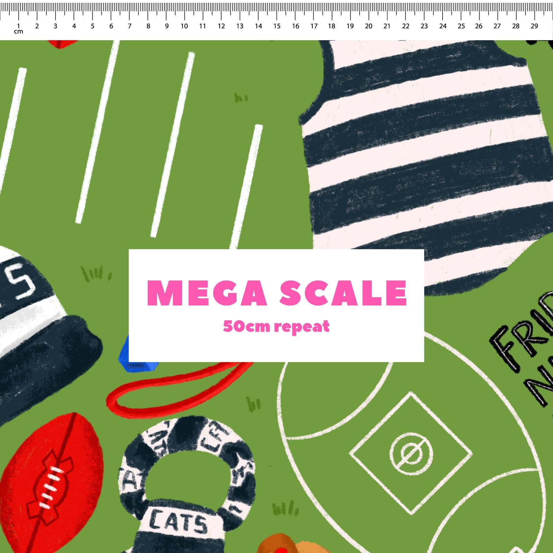 Preorder Fabric: Friday Night Footy (Cats)
