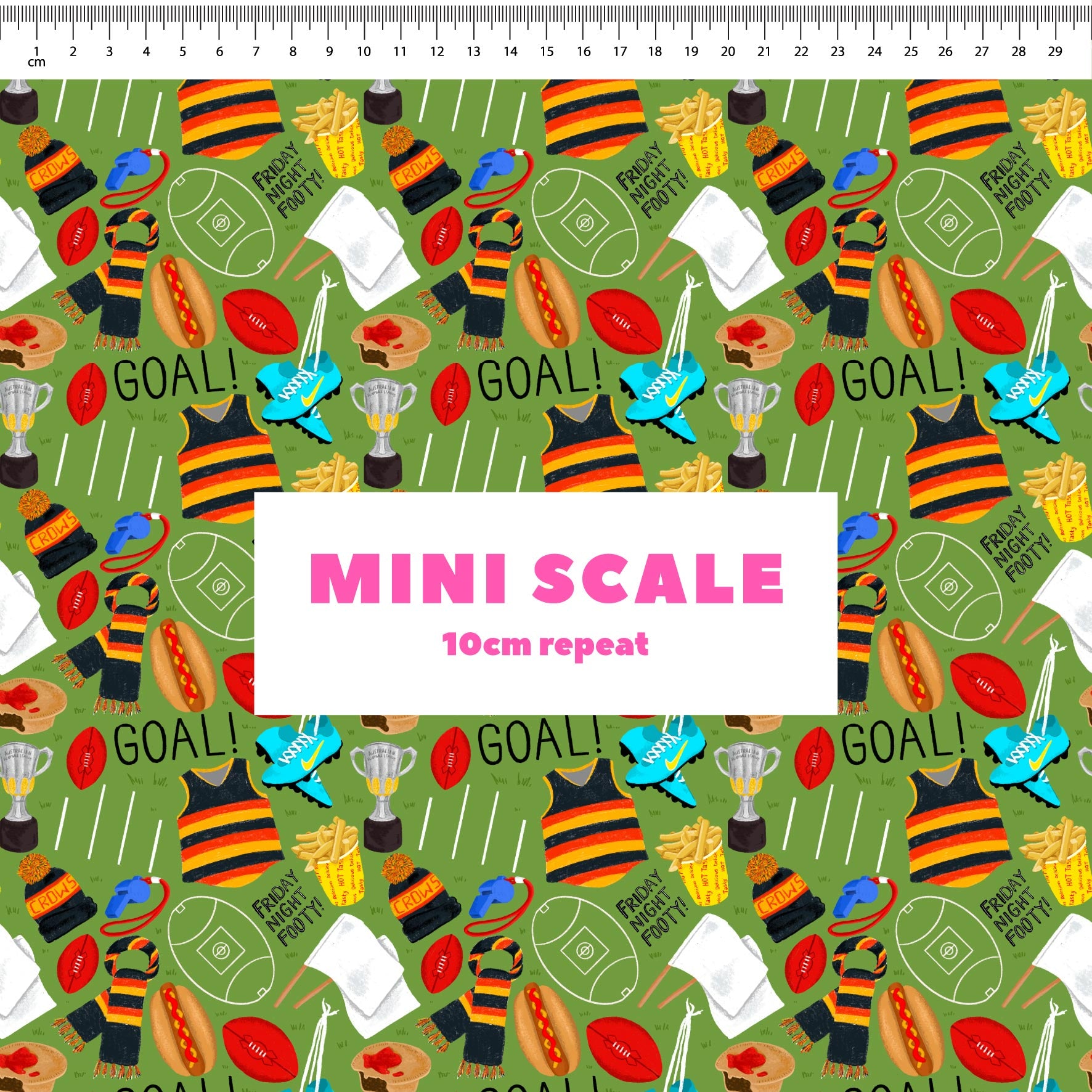 Preorder Fabric: Friday Night Footy (Crows)
