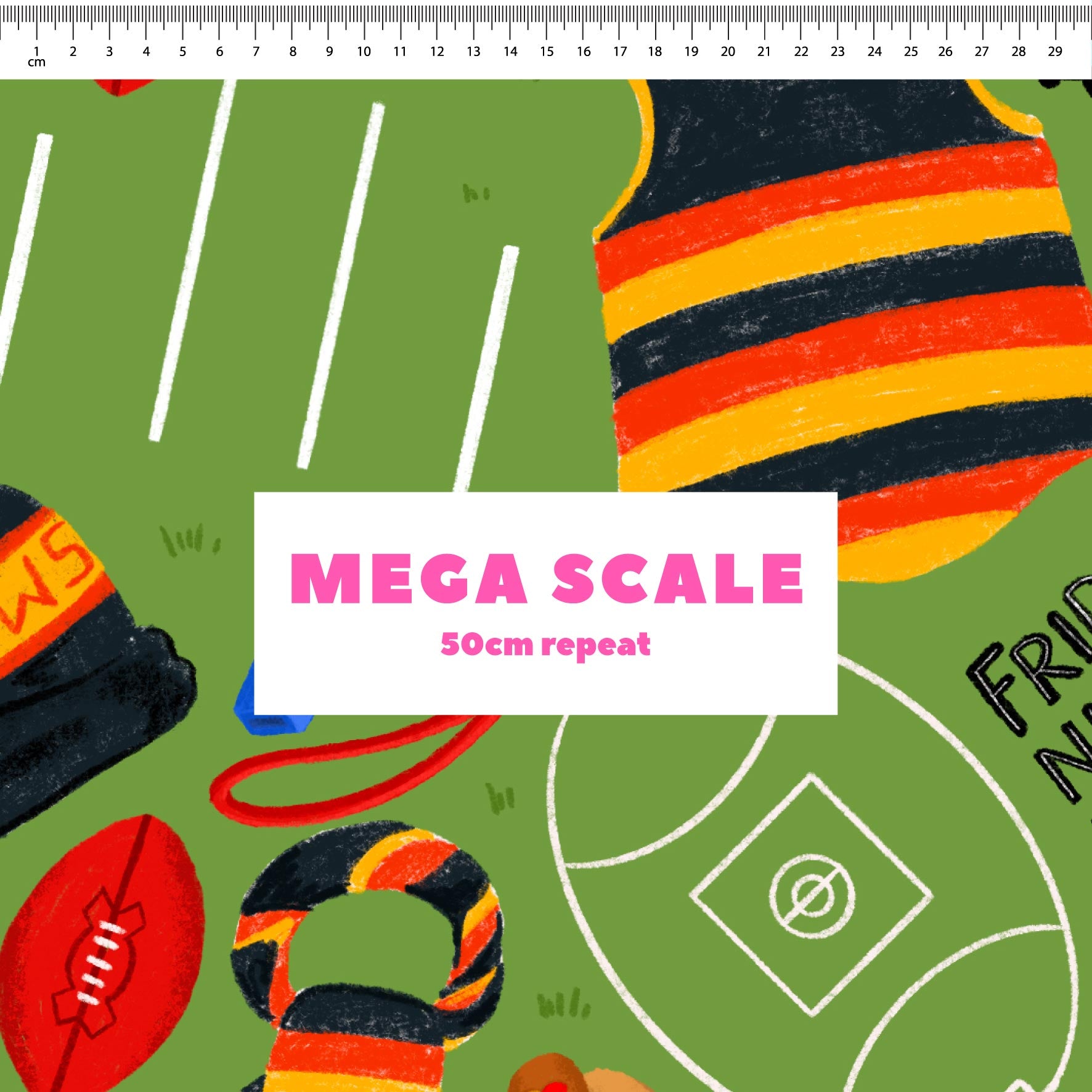 Preorder Fabric: Friday Night Footy (Crows)