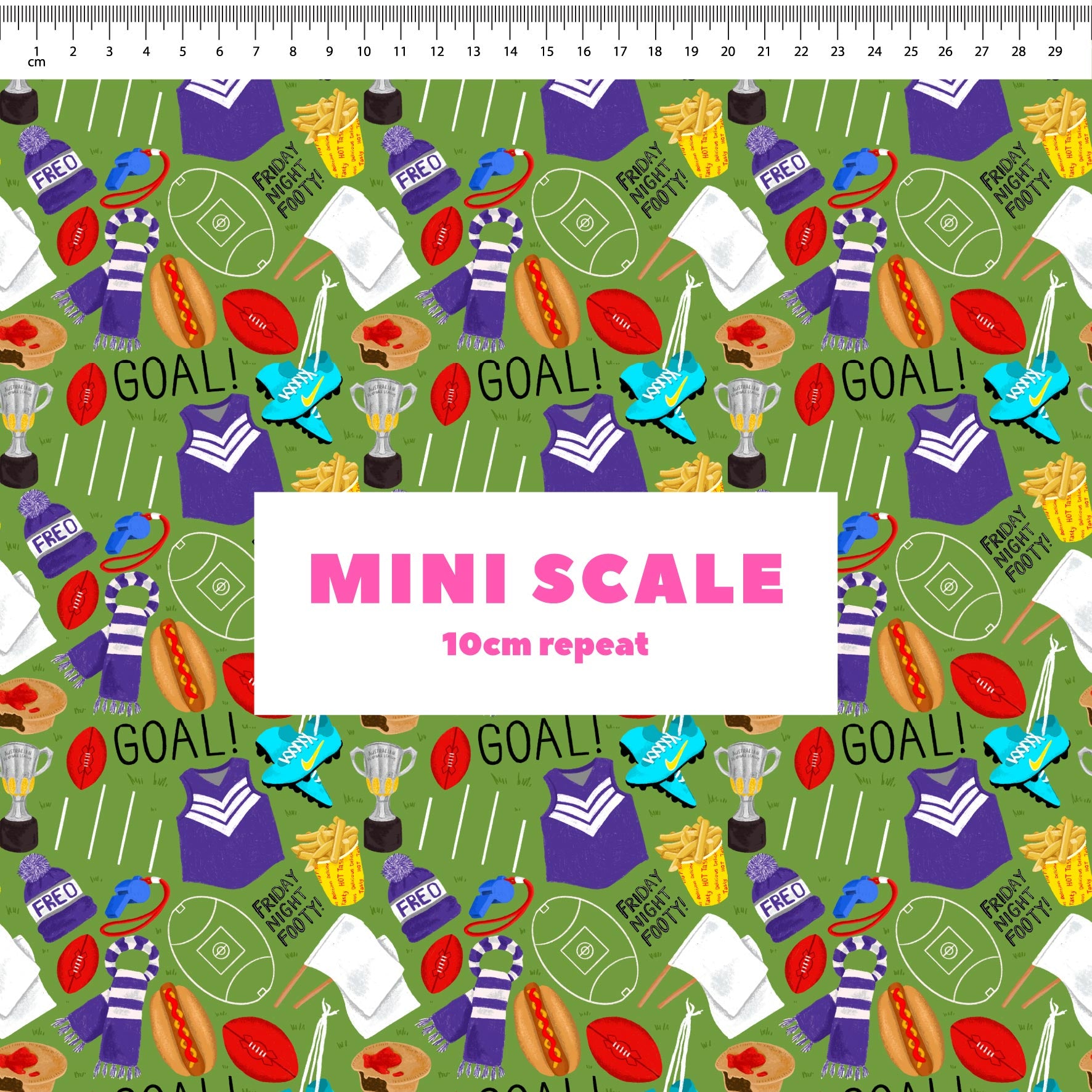 Preorder Fabric: Friday Night Footy (Dockers)