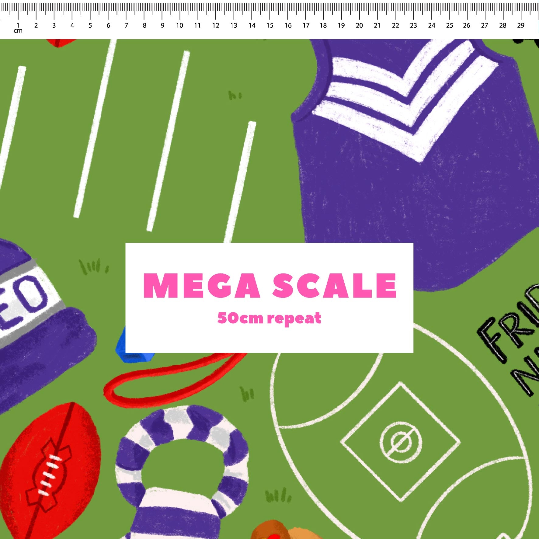 Preorder Fabric: Friday Night Footy (Dockers)